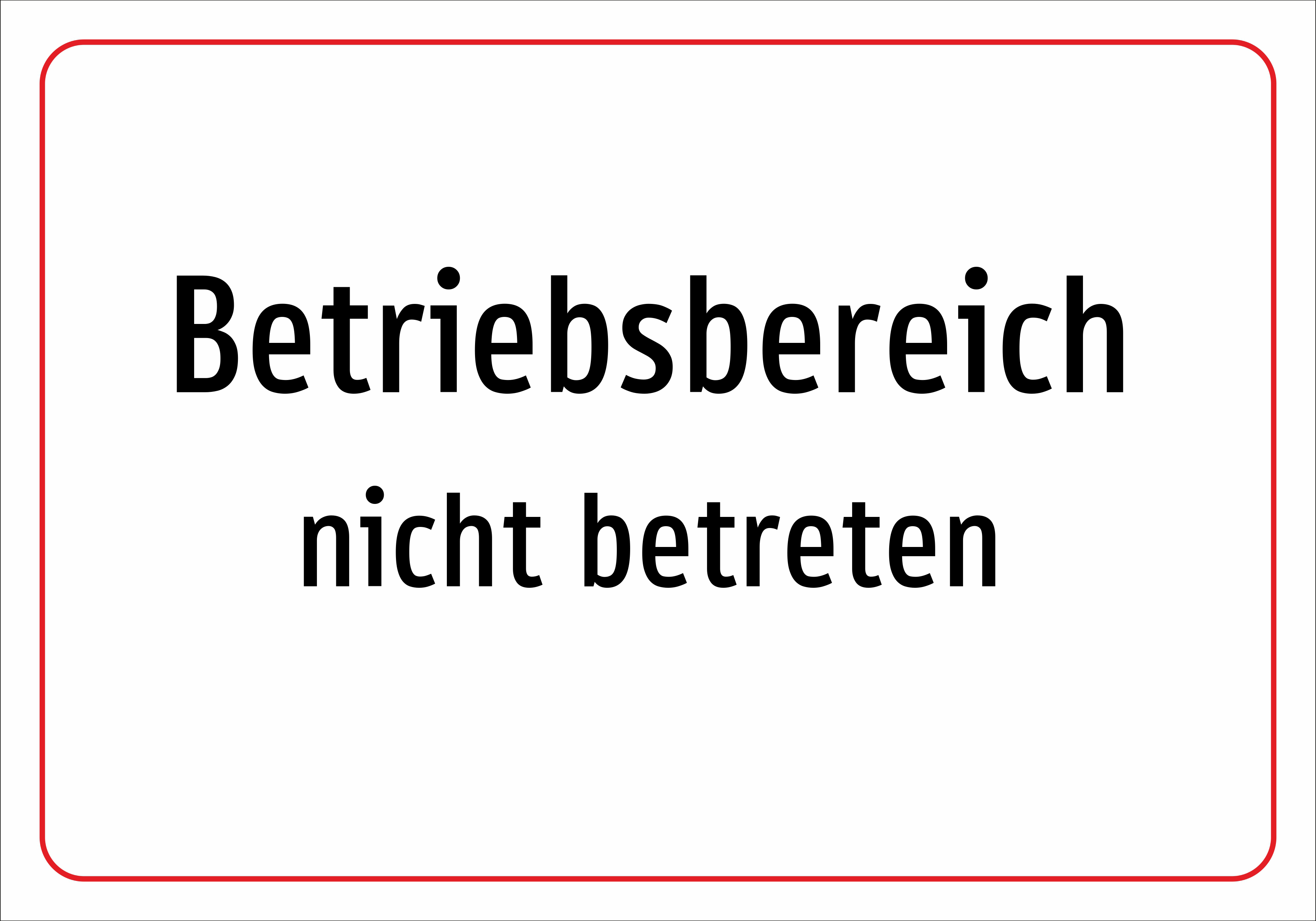 Betriebsbereich - nicht betreten - Schild - Produktbild 2