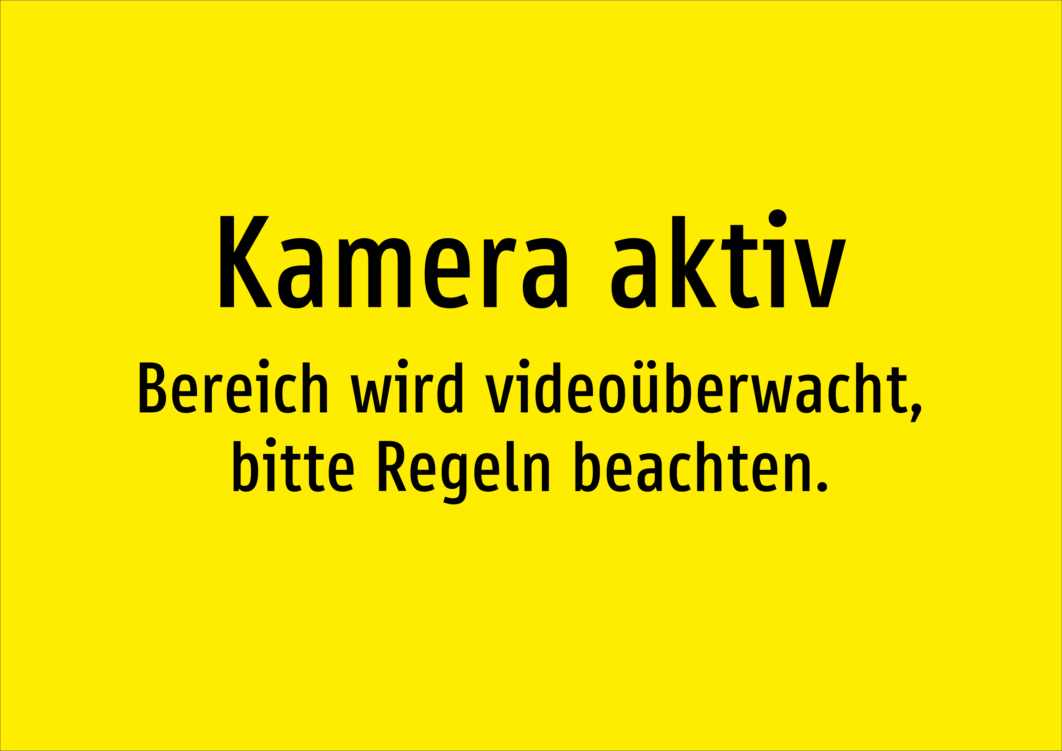 Kamera aktiv - Bereich wird videoüberwacht, bitte Regeln beachten. - Schild - Produktbild 2
