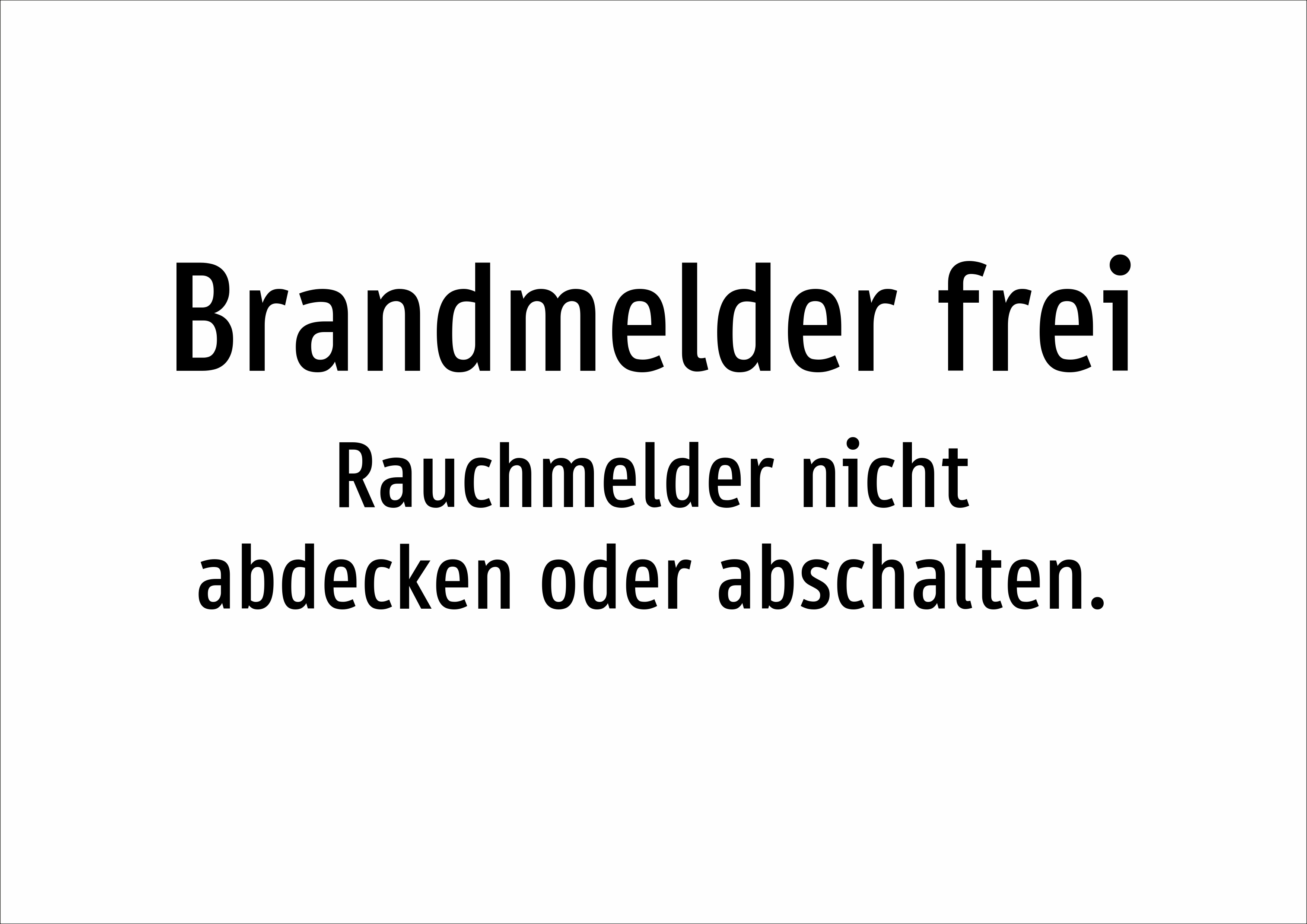 Brandmelder frei - Rauchmelder nicht abdecken oder abschalten. - Schild - Produktbild 2