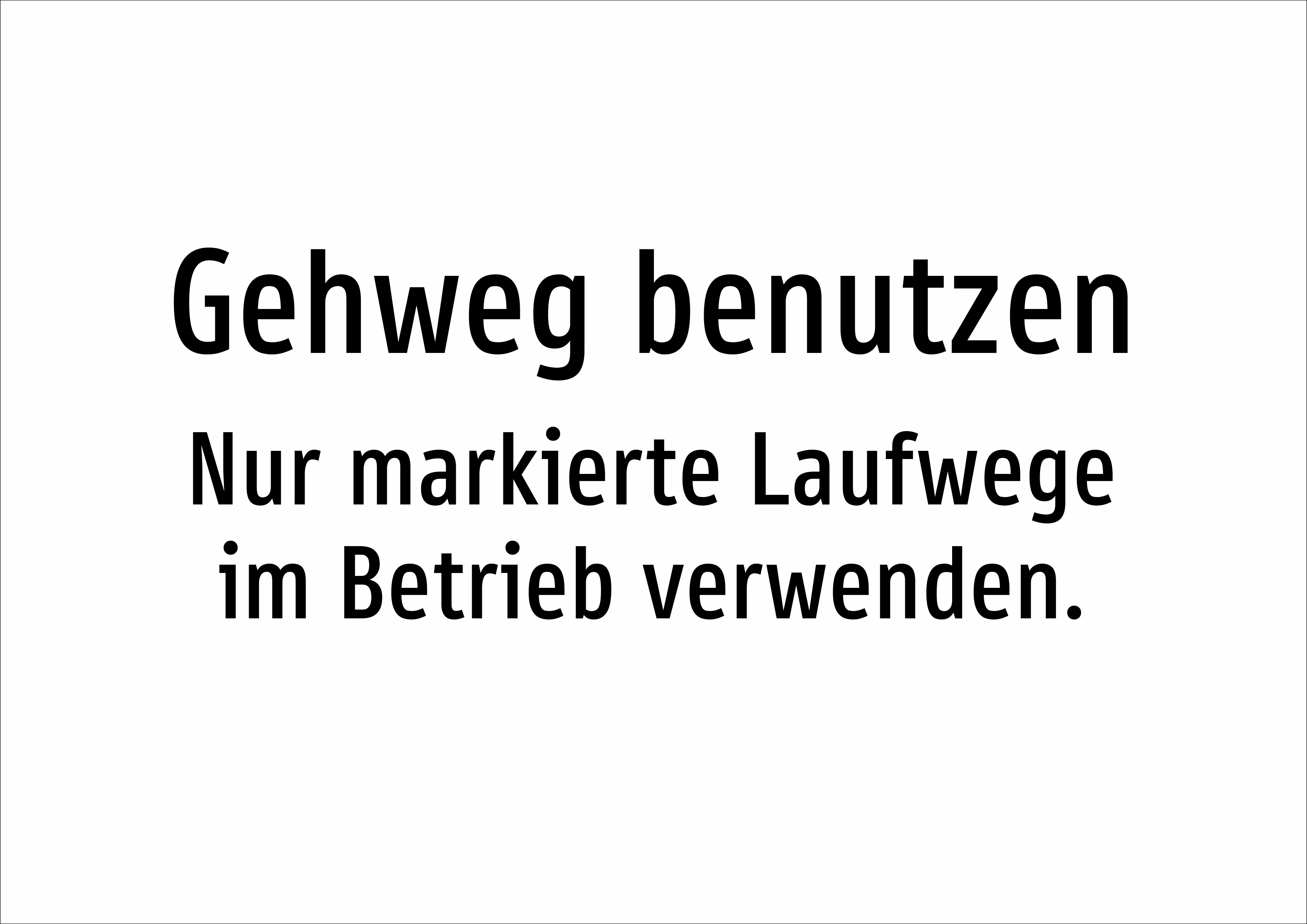 Gehweg benutzen - Nur markierte Laufwege im Betrieb verwenden. - Schild - Produktbild 2