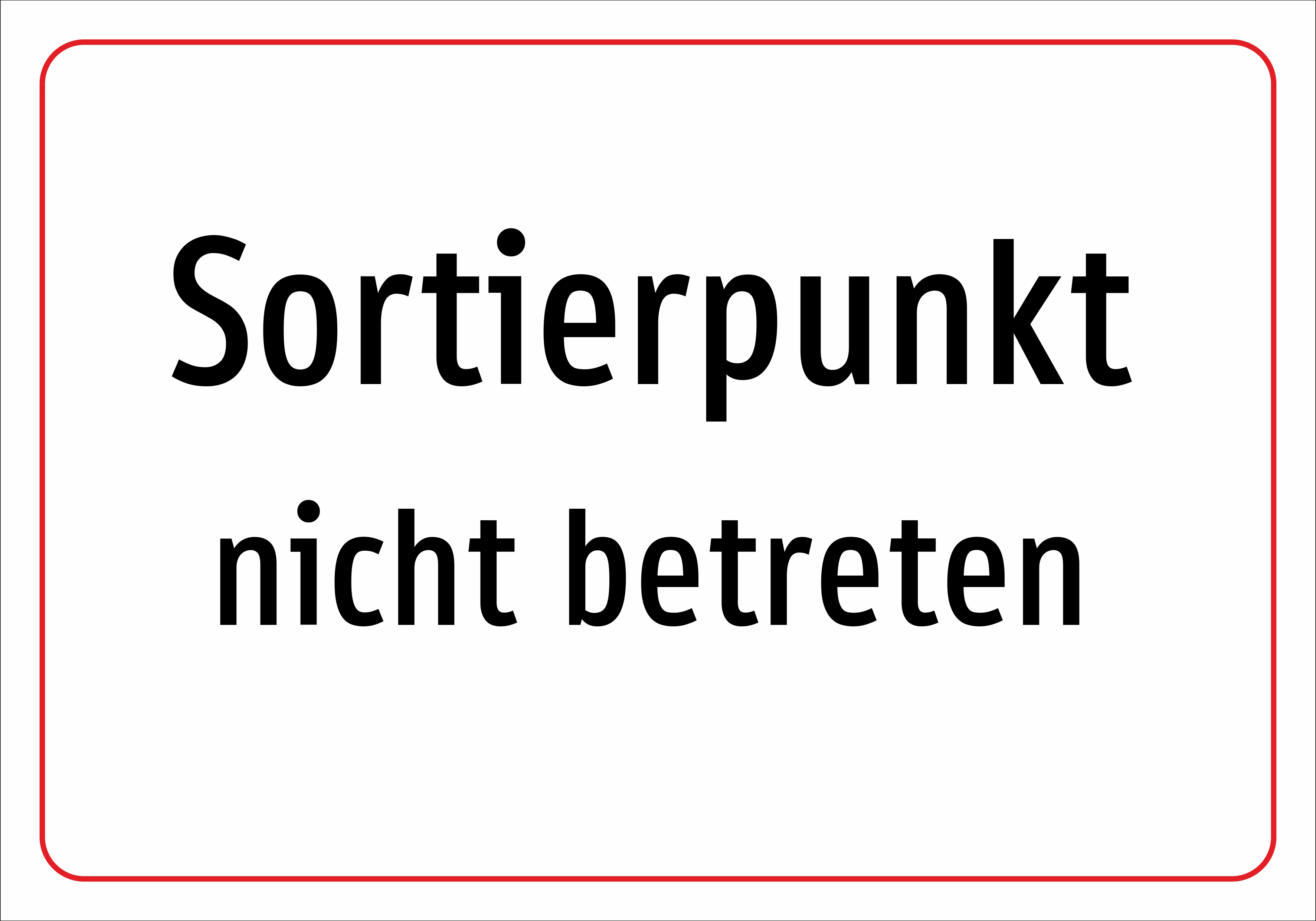 Sortierpunkt - nicht betreten - Schild - Produktbild 2