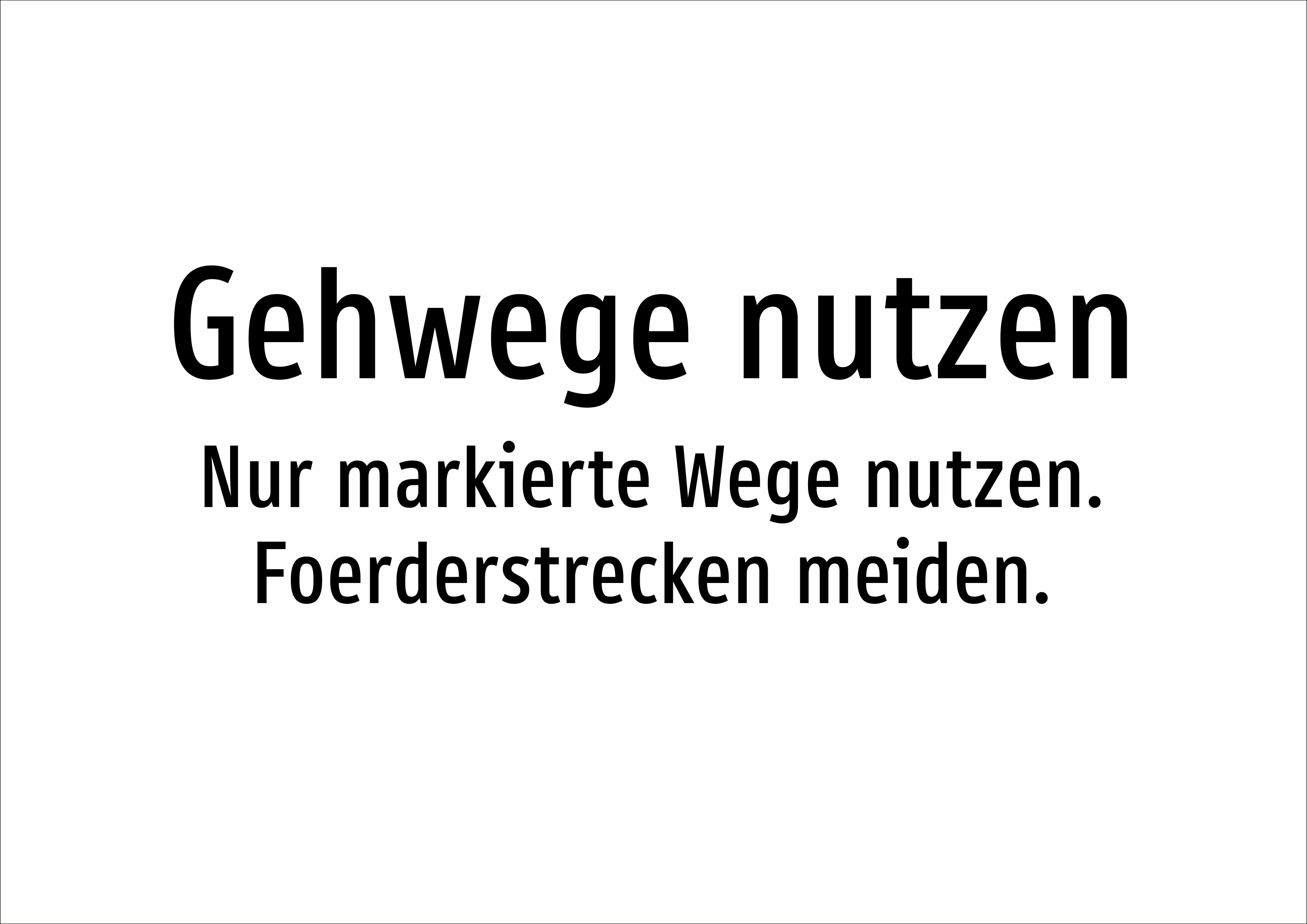 Gehwege nutzen - Nur markierte Wege nutzen. Foerderstrecken meiden. - Schild - Produktbild 2