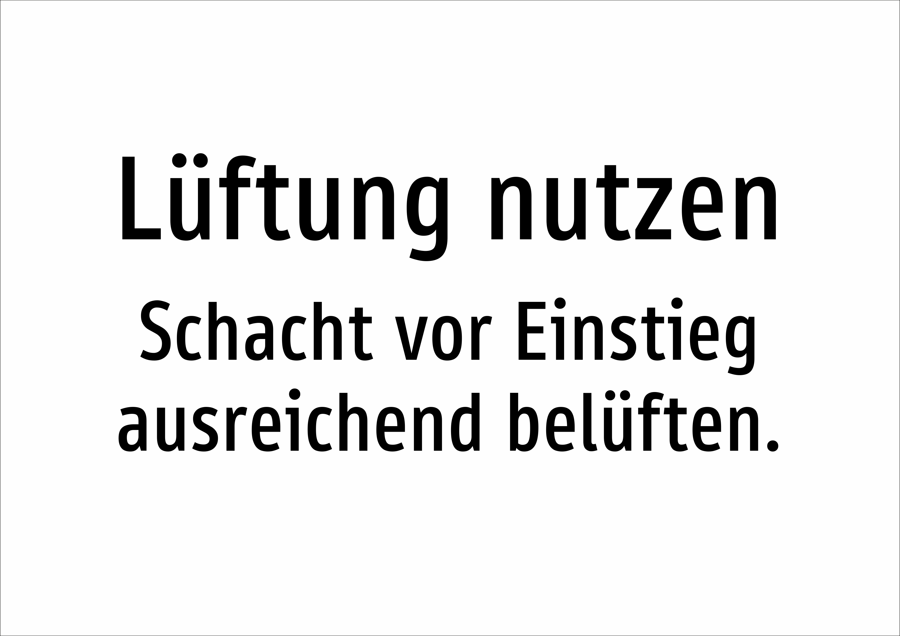 Lüftung nutzen - Schacht vor Einstieg ausreichend belüften. - Schild - Produktbild 2