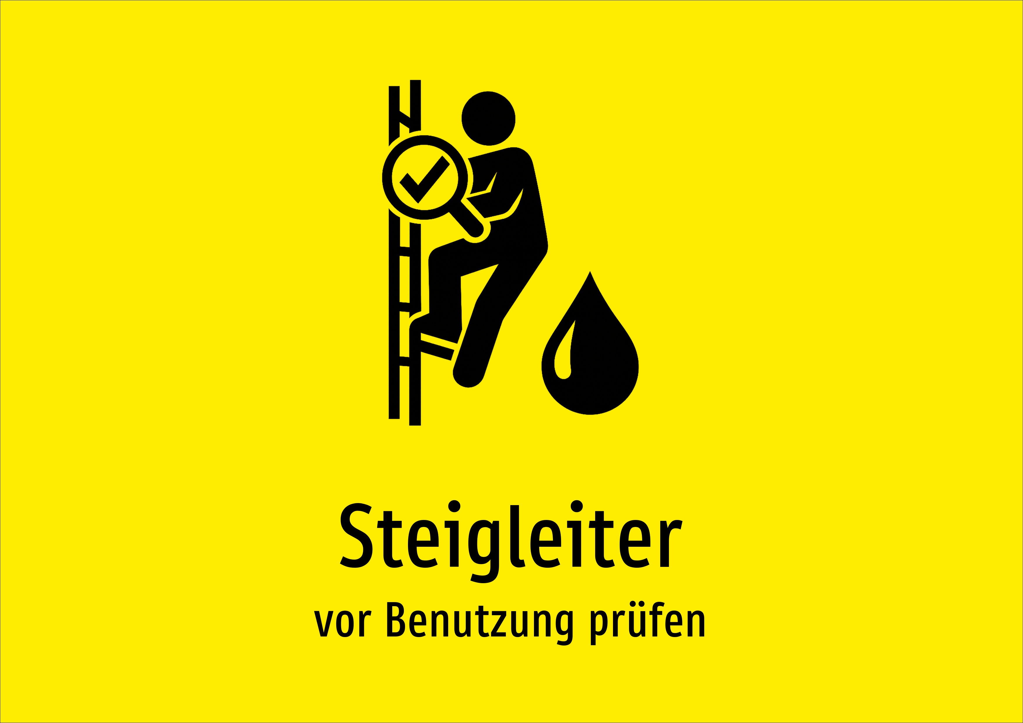 Steigleiter - vor Benutzung prüfen - Schild