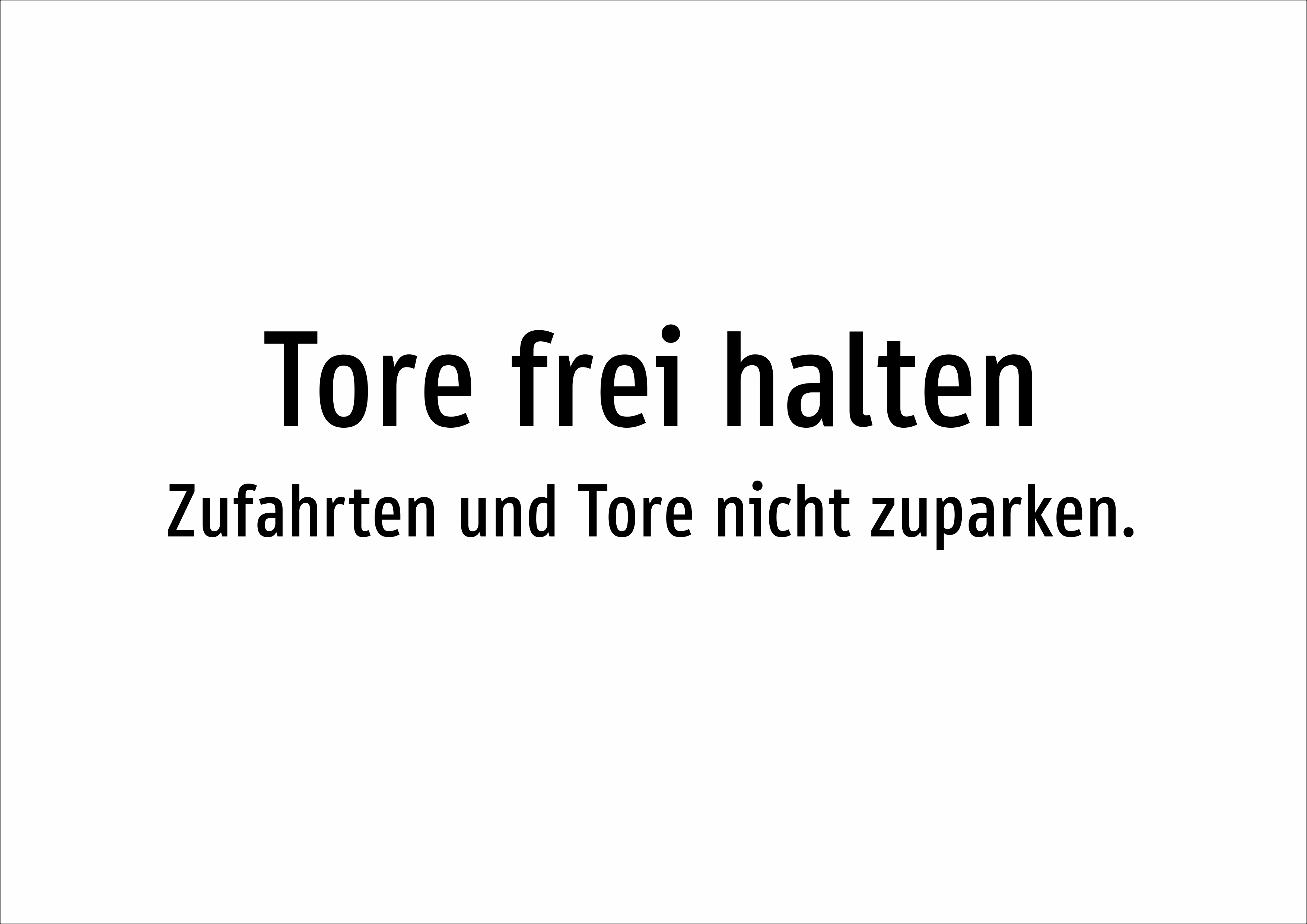 Tore frei halten - Zufahrten und Tore nicht zuparken. - Schild - Produktbild 2