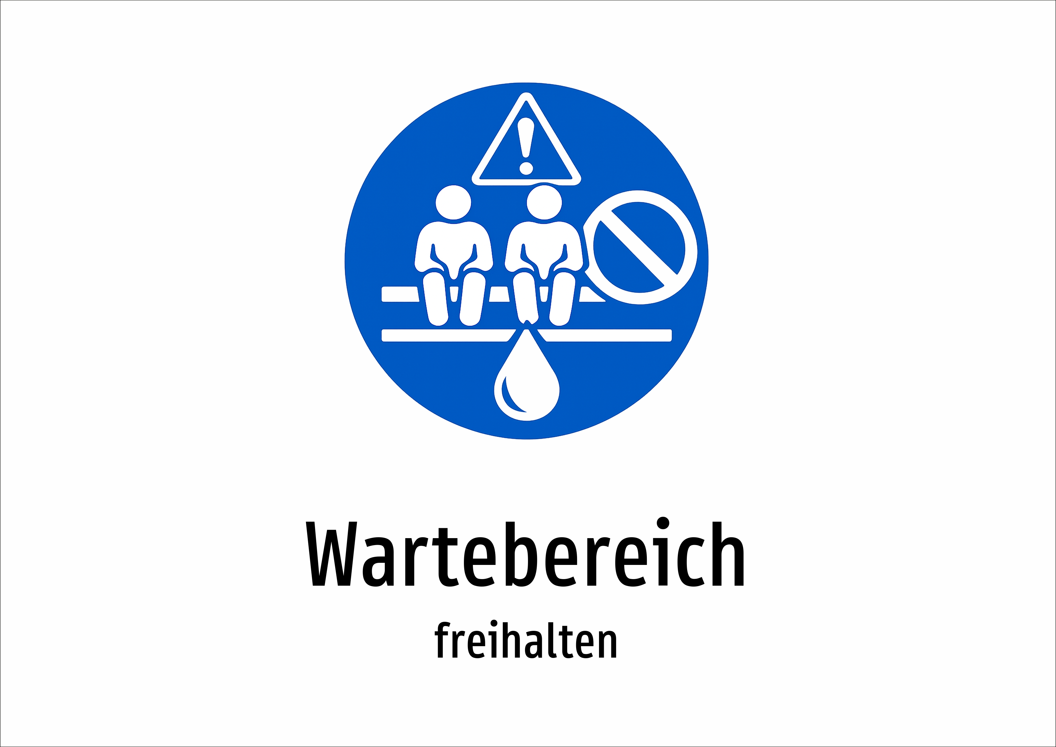 Wartebereich - freihalten - Schild