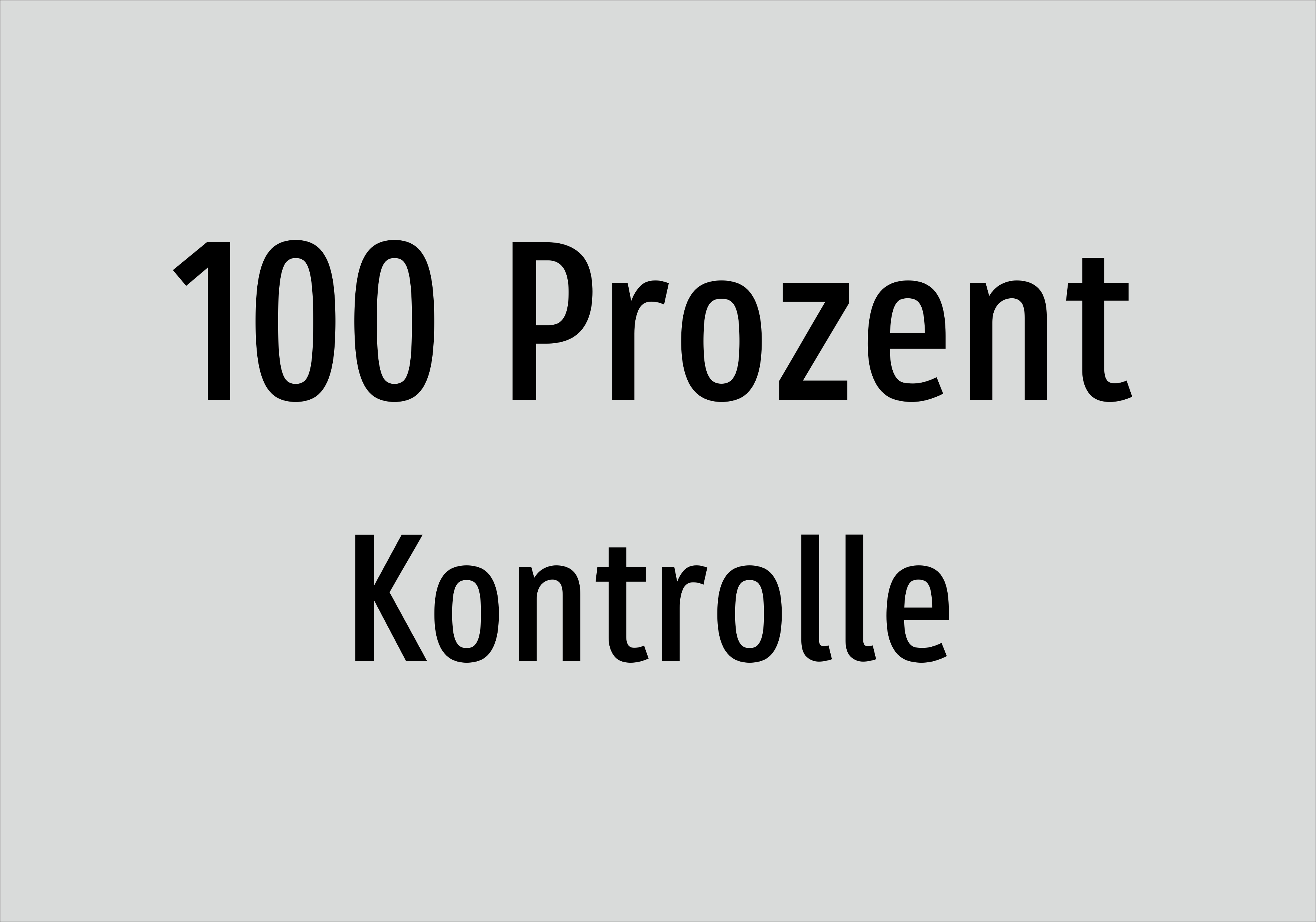 100 Prozent - Kontrolle - Schild - Produktbild 2
