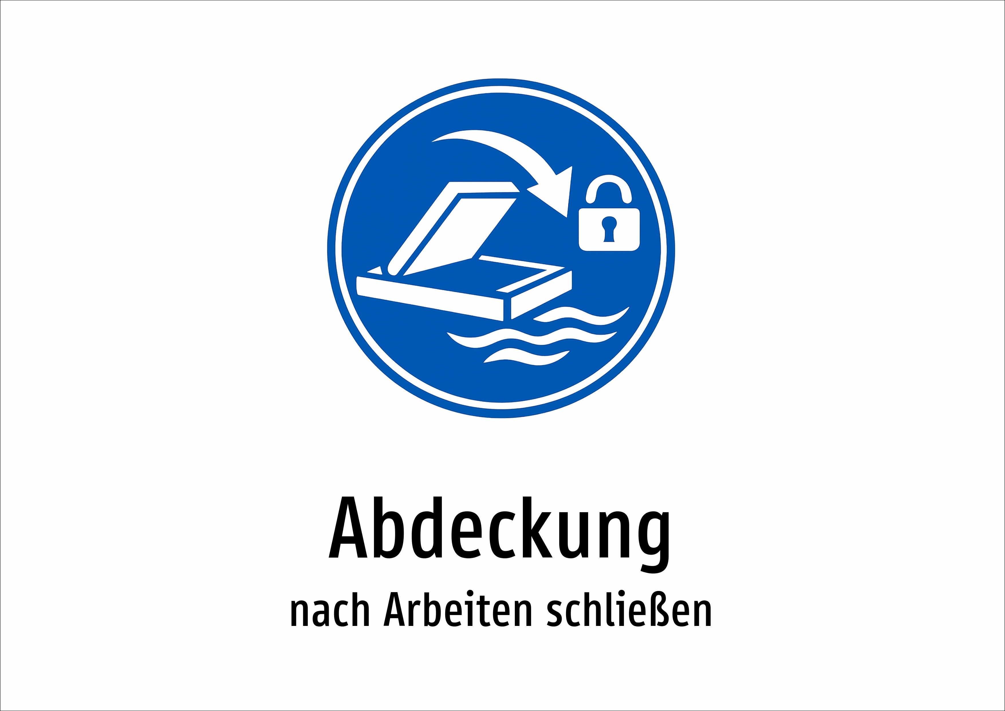 Abdeckung - nach Arbeiten schließen - Schild
