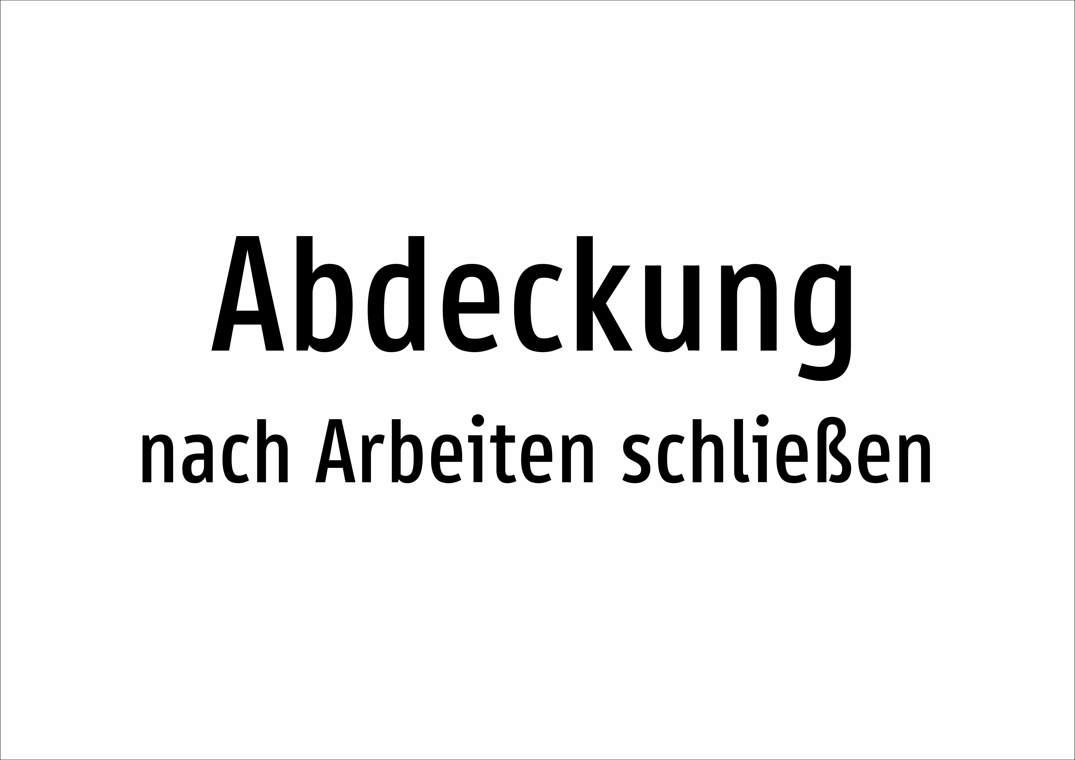 Abdeckung - nach Arbeiten schließen - Schild - Produktbild 2