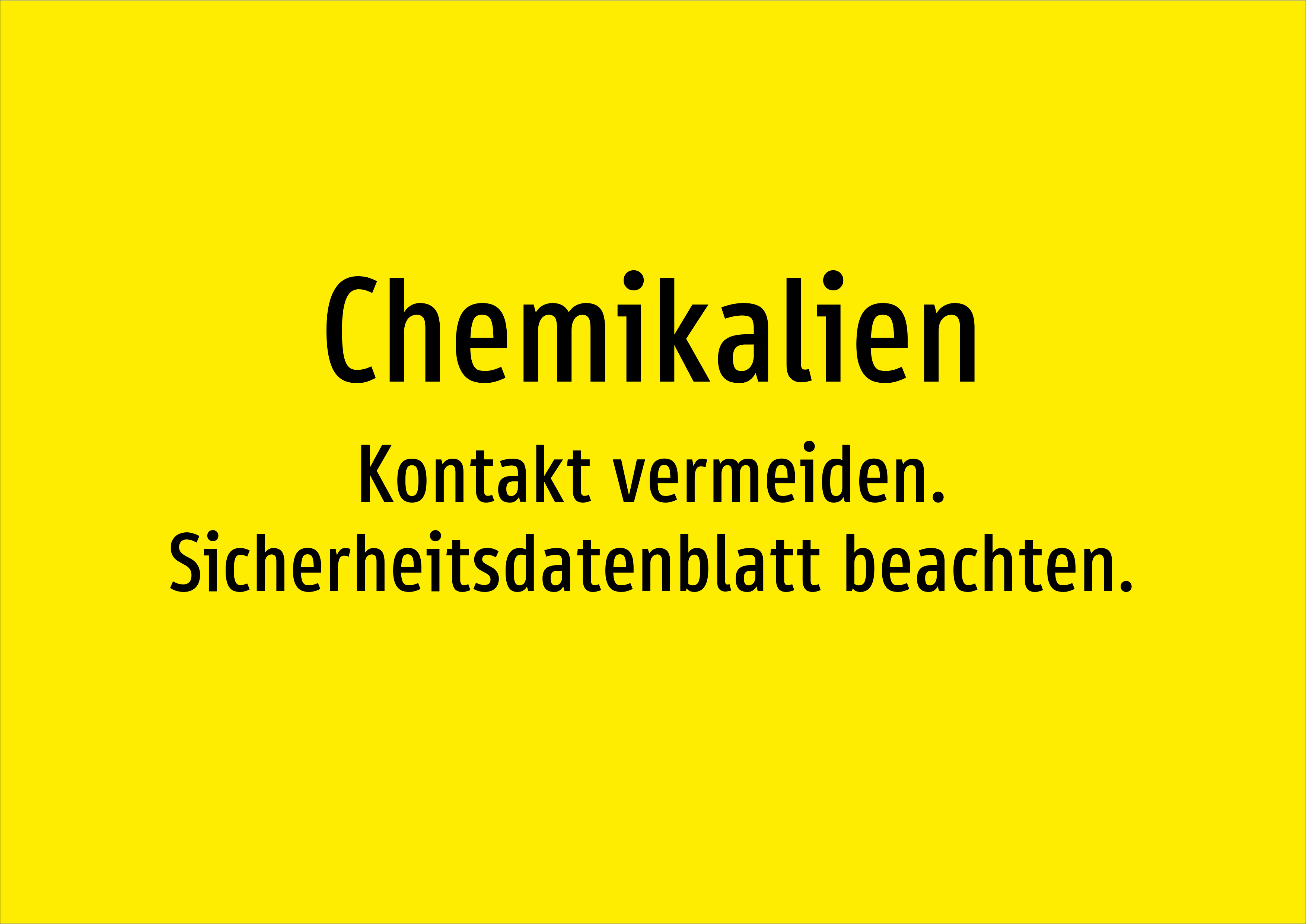 Chemikalien - Kontakt vermeiden. Sicherheitsdatenblatt beachten. - Schild - Produktbild 2