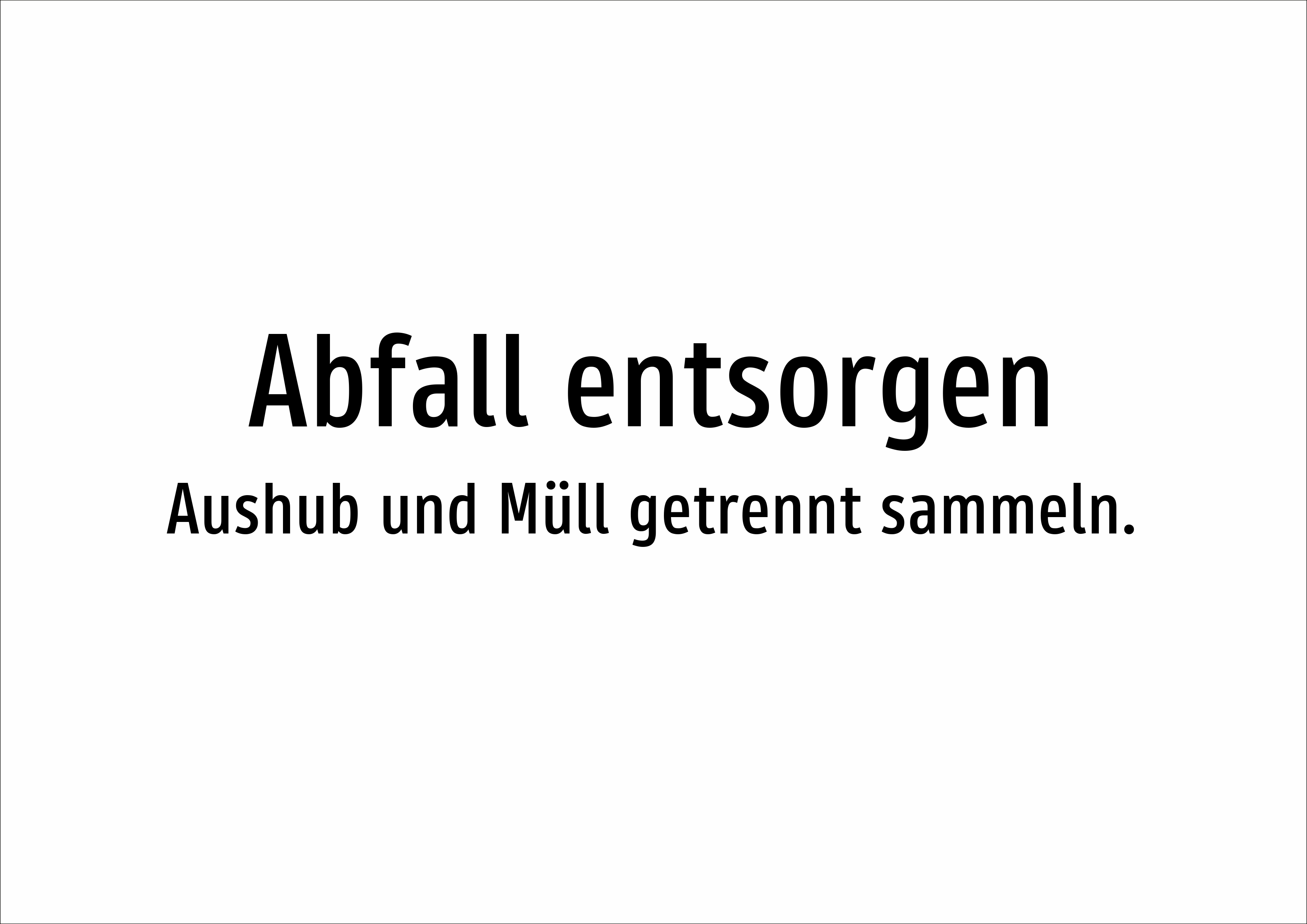 Abfall entsorgen - Aushub und Müll getrennt sammeln. - Schild - Produktbild 2