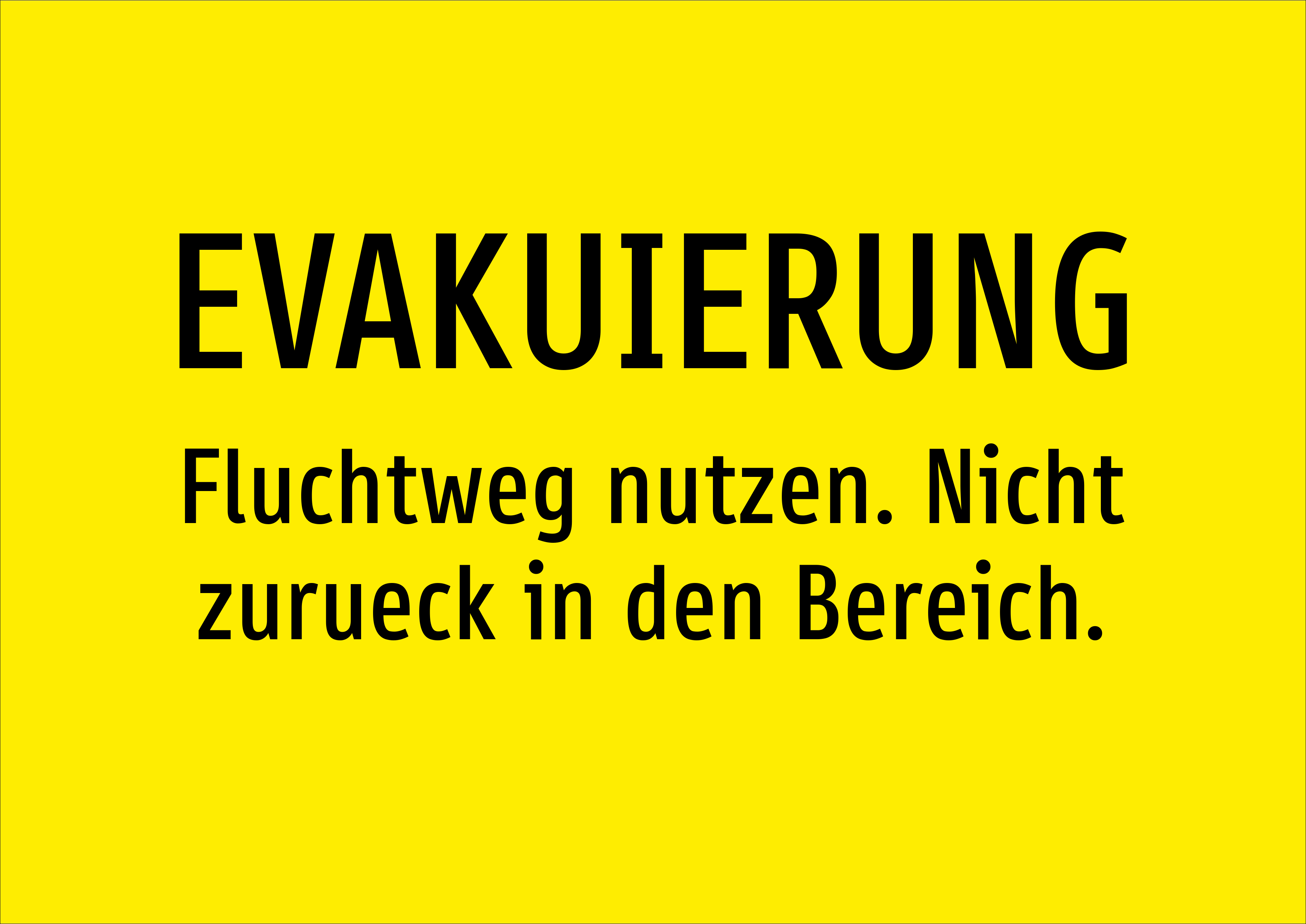EVAKUIERUNG - Fluchtweg nutzen. Nicht zurueck in den Bereich. - Schild - Produktbild 2