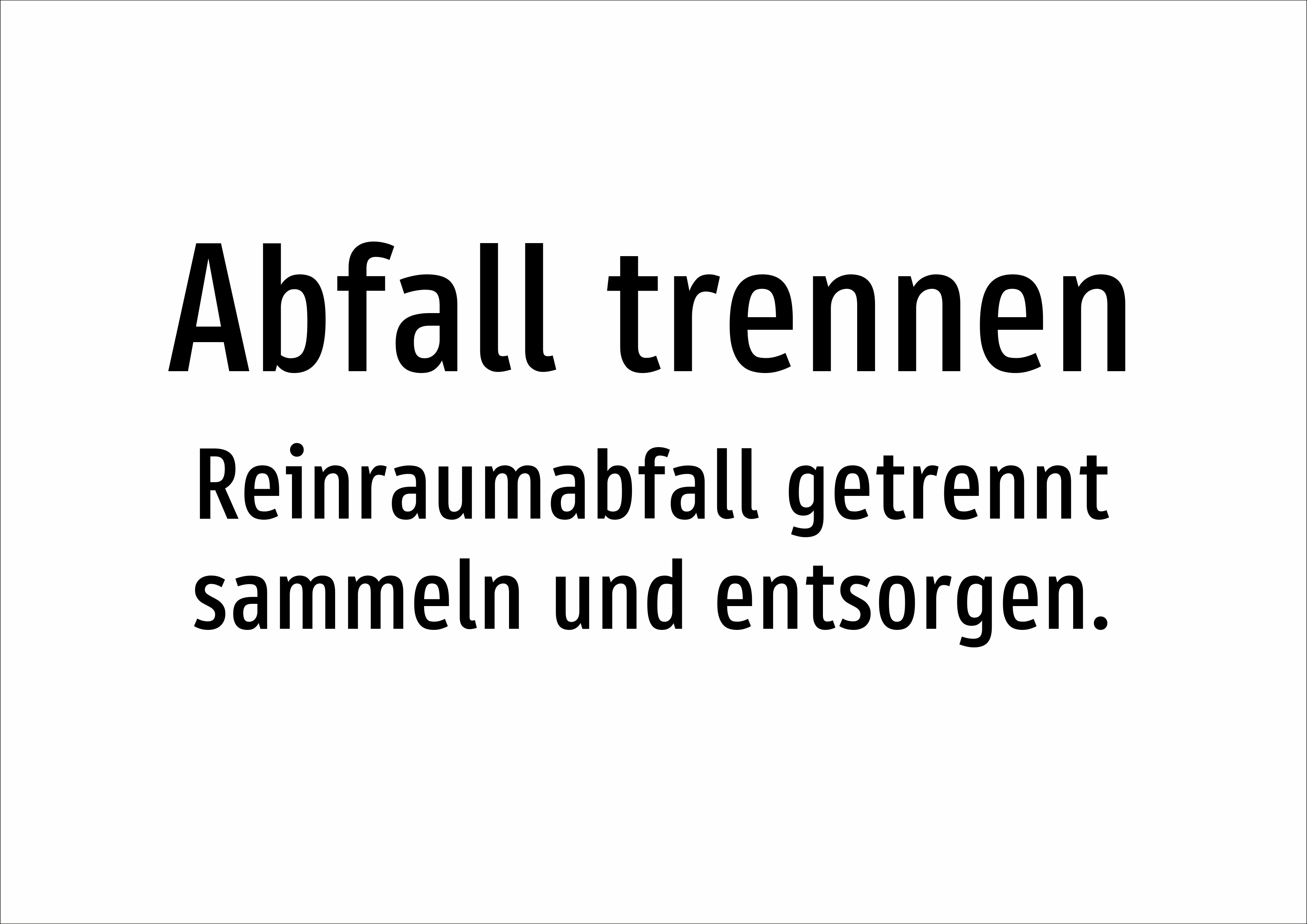 Abfall trennen - Reinraumabfall getrennt sammeln und entsorgen. - Schild - Produktbild 2