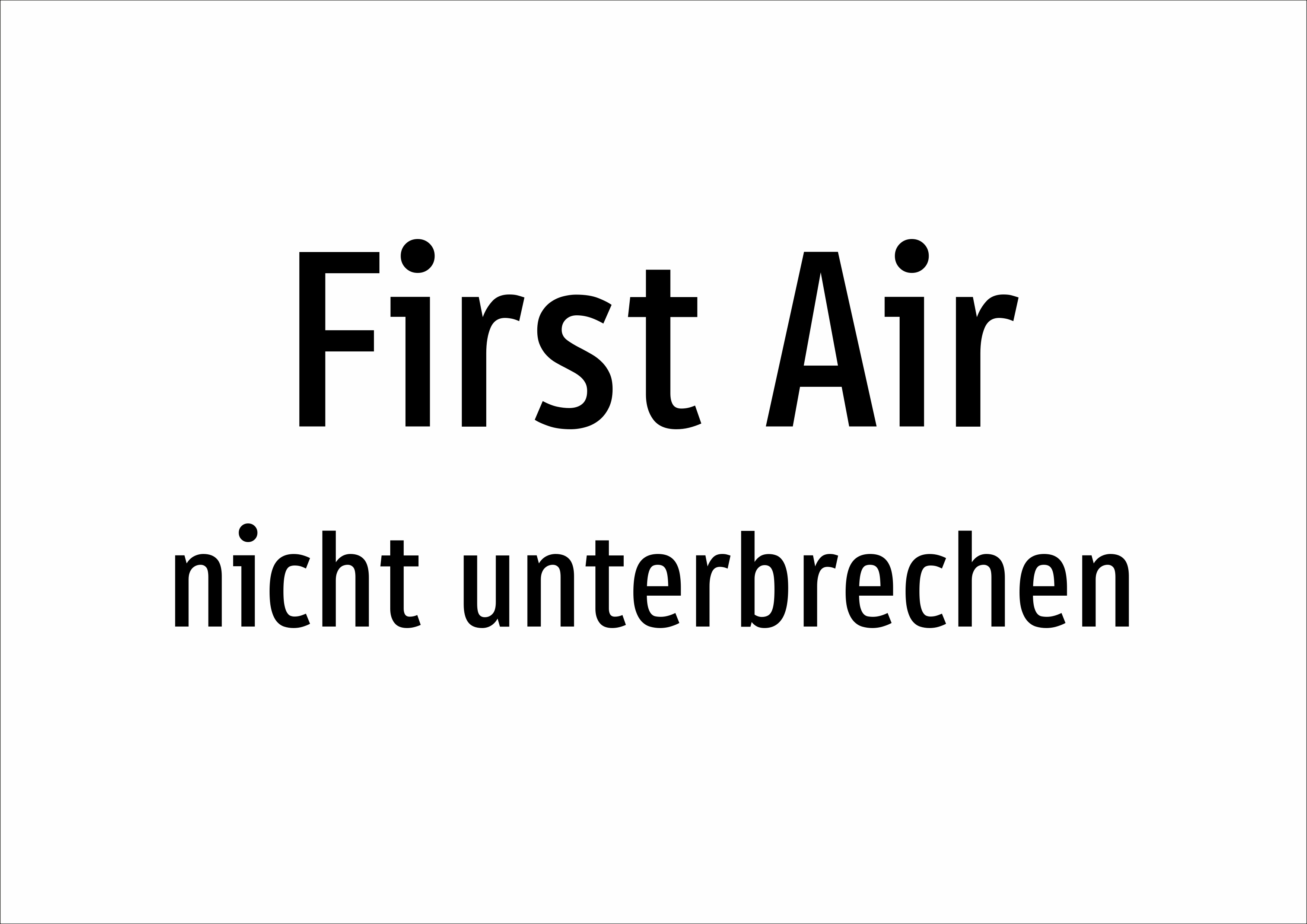 First Air - nicht unterbrechen - Schild - Produktbild 2