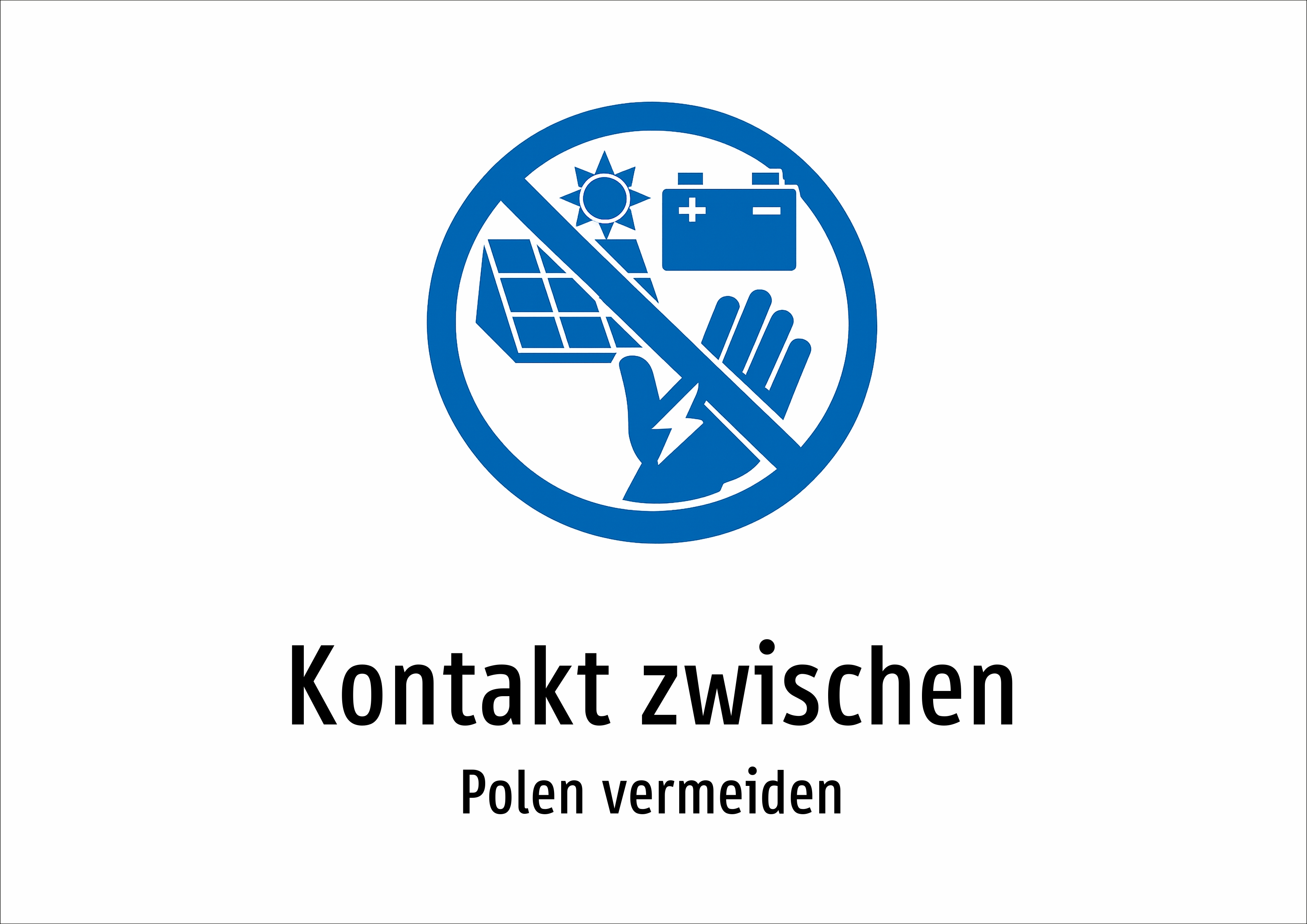 Kontakt zwischen - Polen vermeiden - Schild
