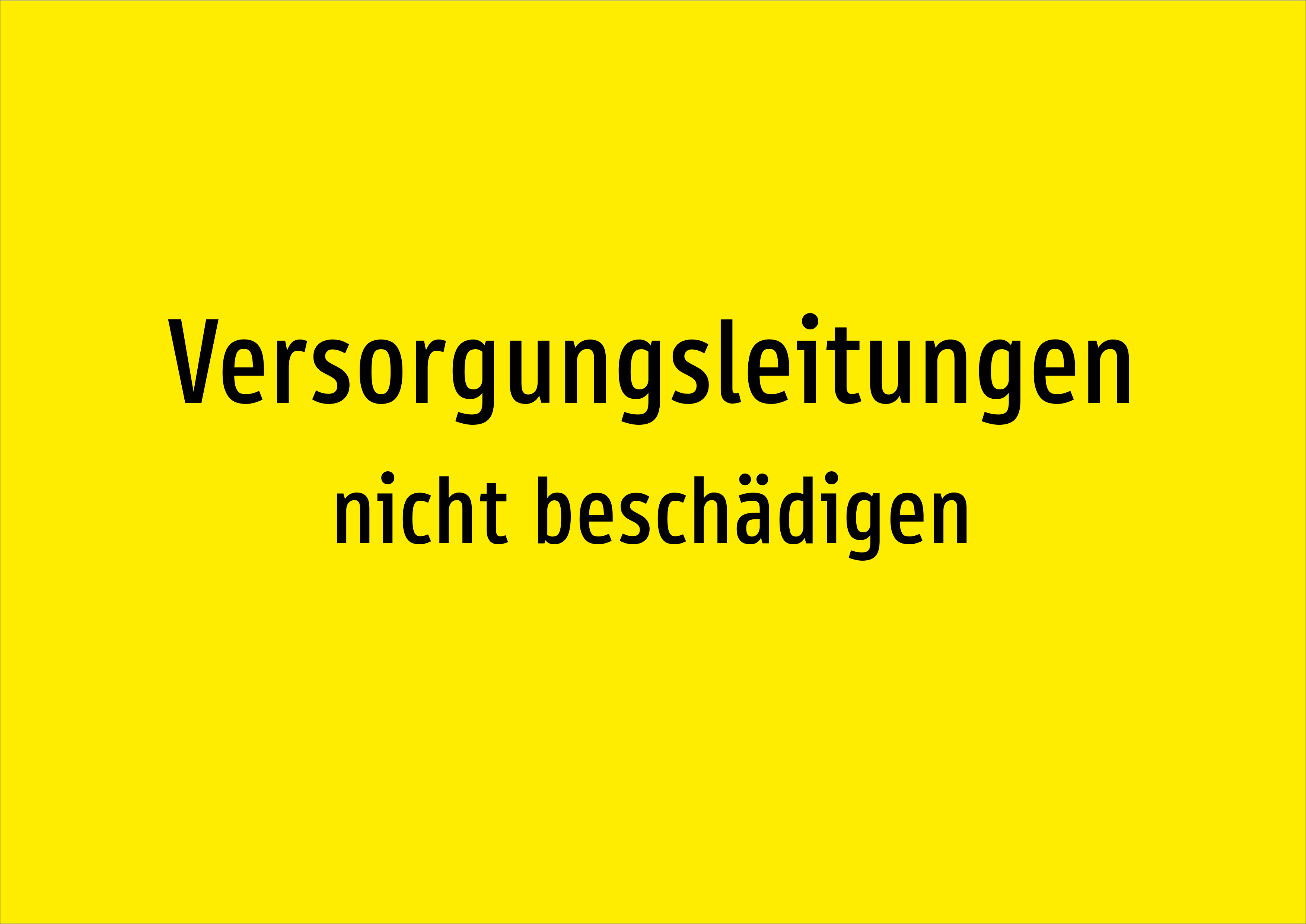 Versorgungsleitungen - nicht beschädigen - Schild - Produktbild 2
