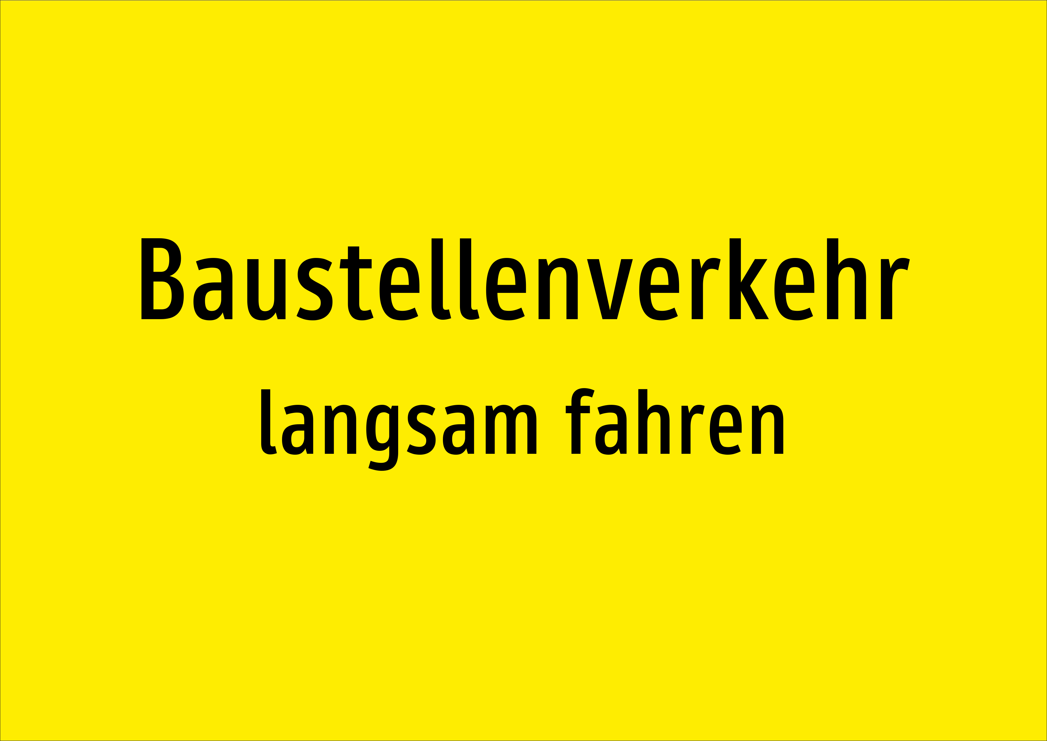 Baustellenverkehr - langsam fahren - Schild - Produktbild 2
