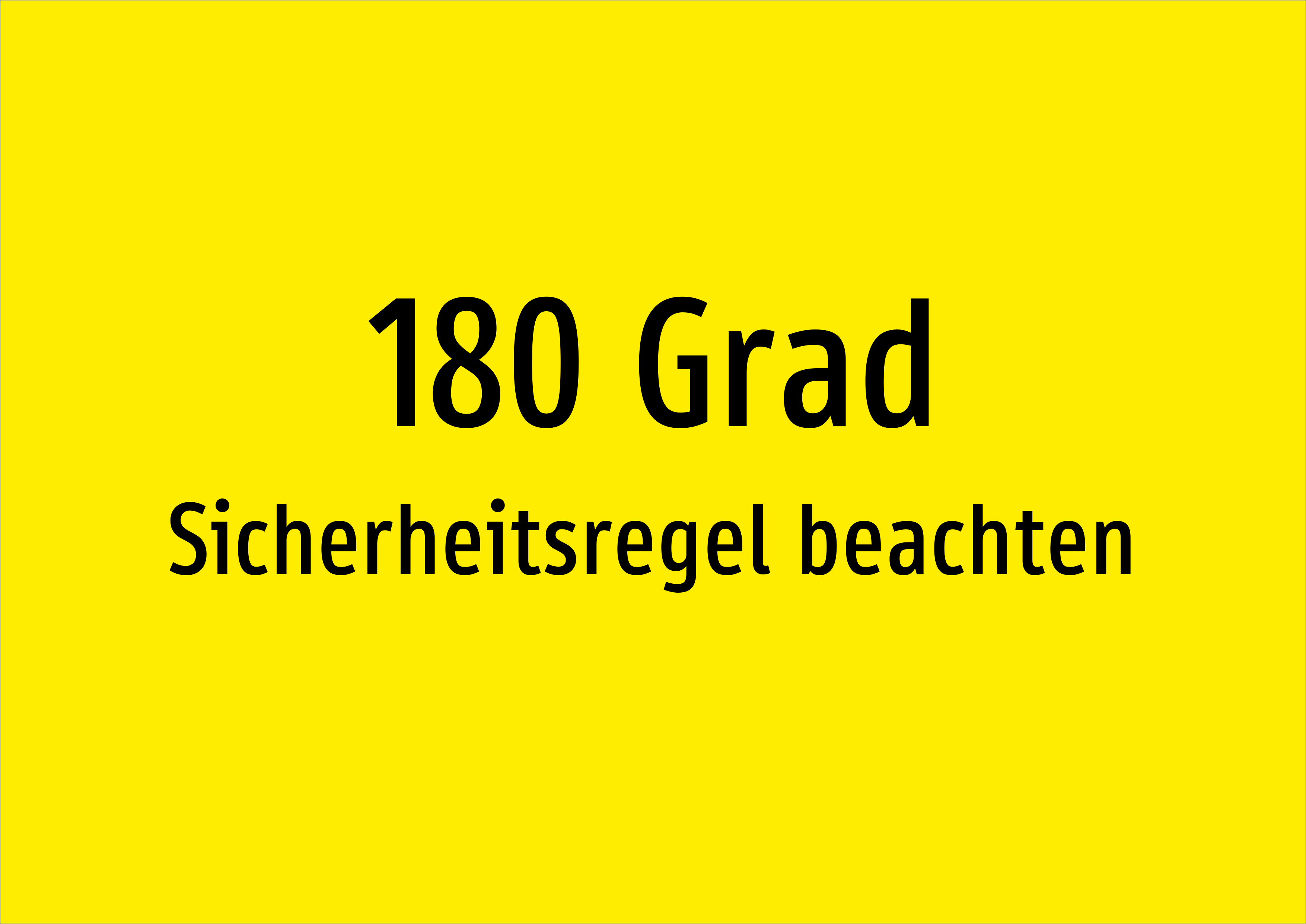180 Grad - Sicherheitsregel beachten - Schild - Produktbild 2