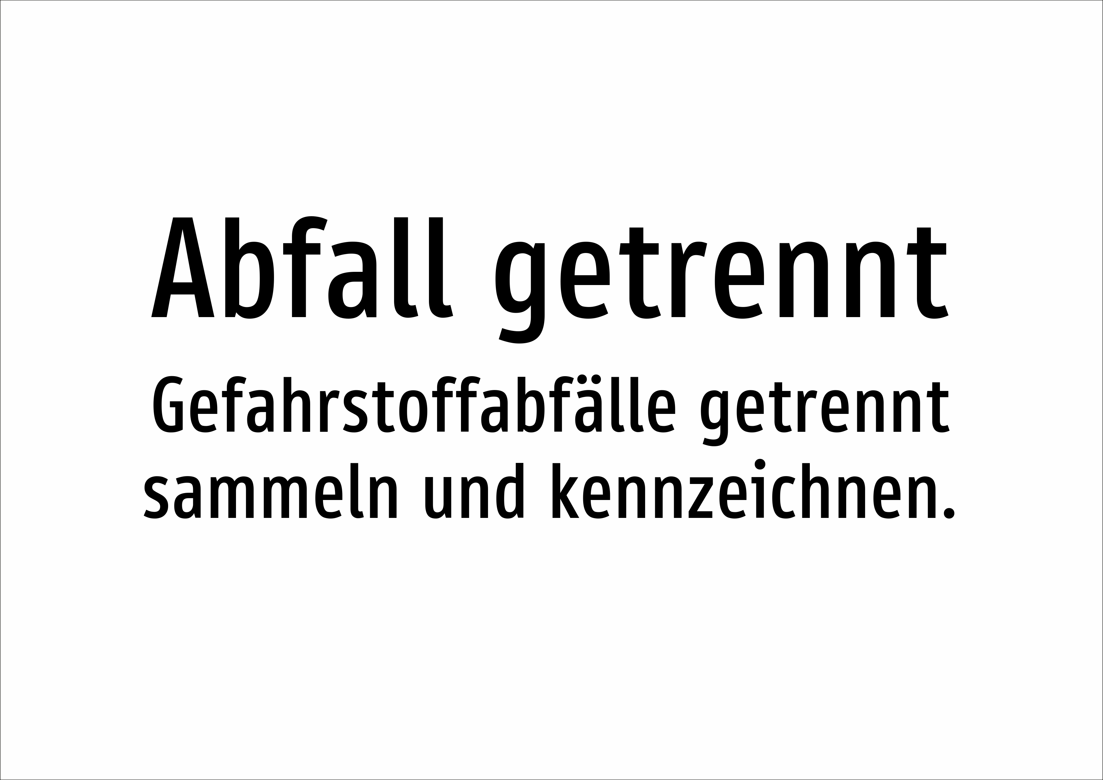 Abfall getrennt - Gefahrstoffabfälle getrennt sammeln und kennzeichnen. - Schild - Produktbild 2