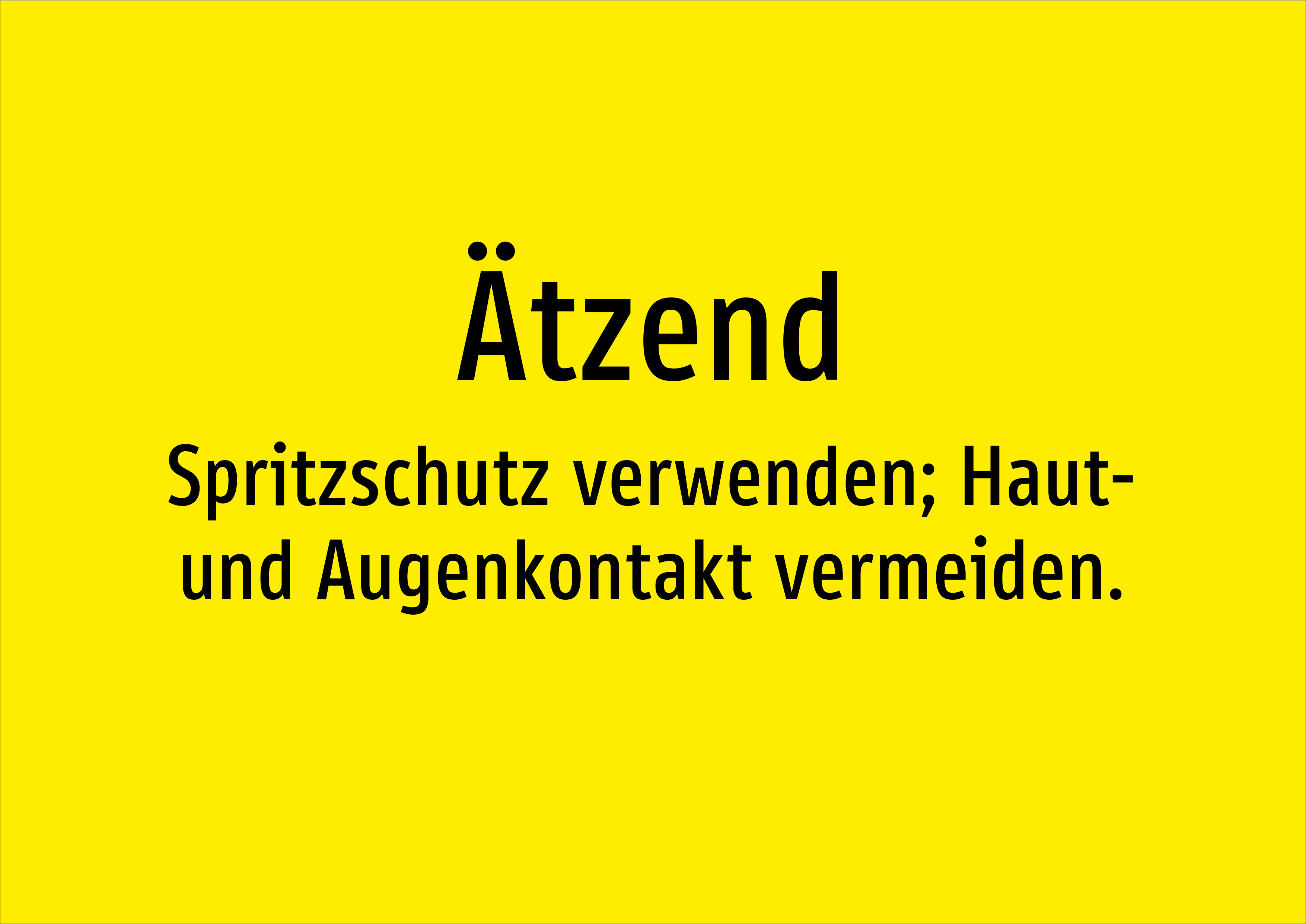 Ätzend - Spritzschutz verwenden; Haut- und Augenkontakt vermeiden. - Schild - Produktbild 2