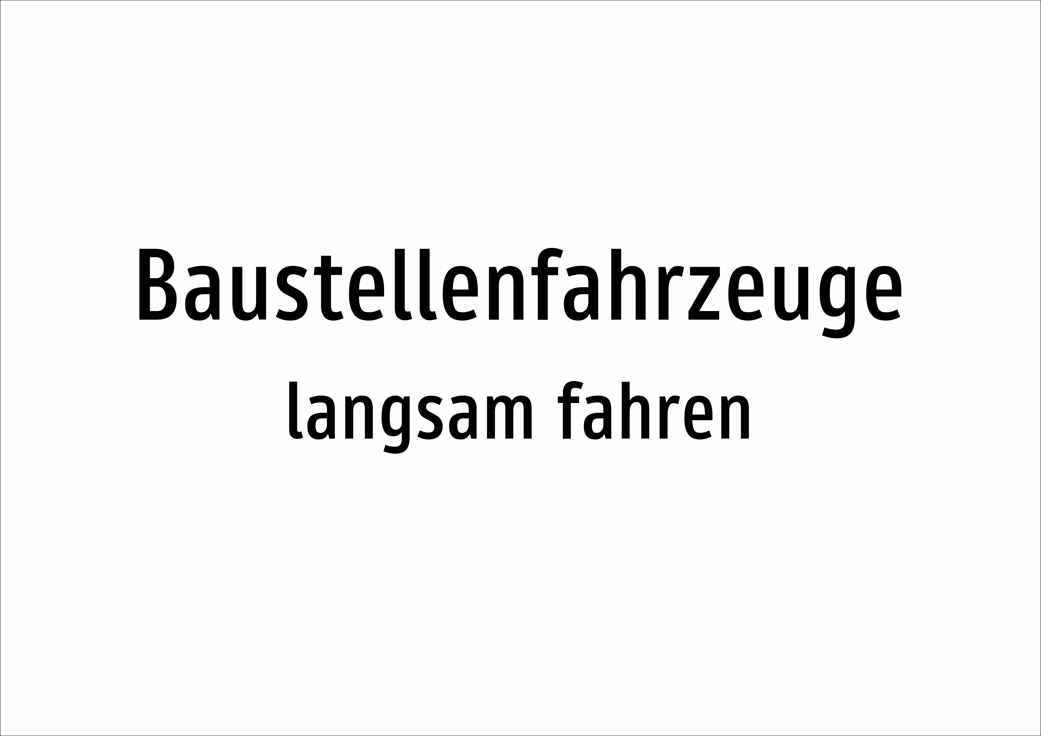 Baustellenfahrzeuge - langsam fahren - Schild - Produktbild 2