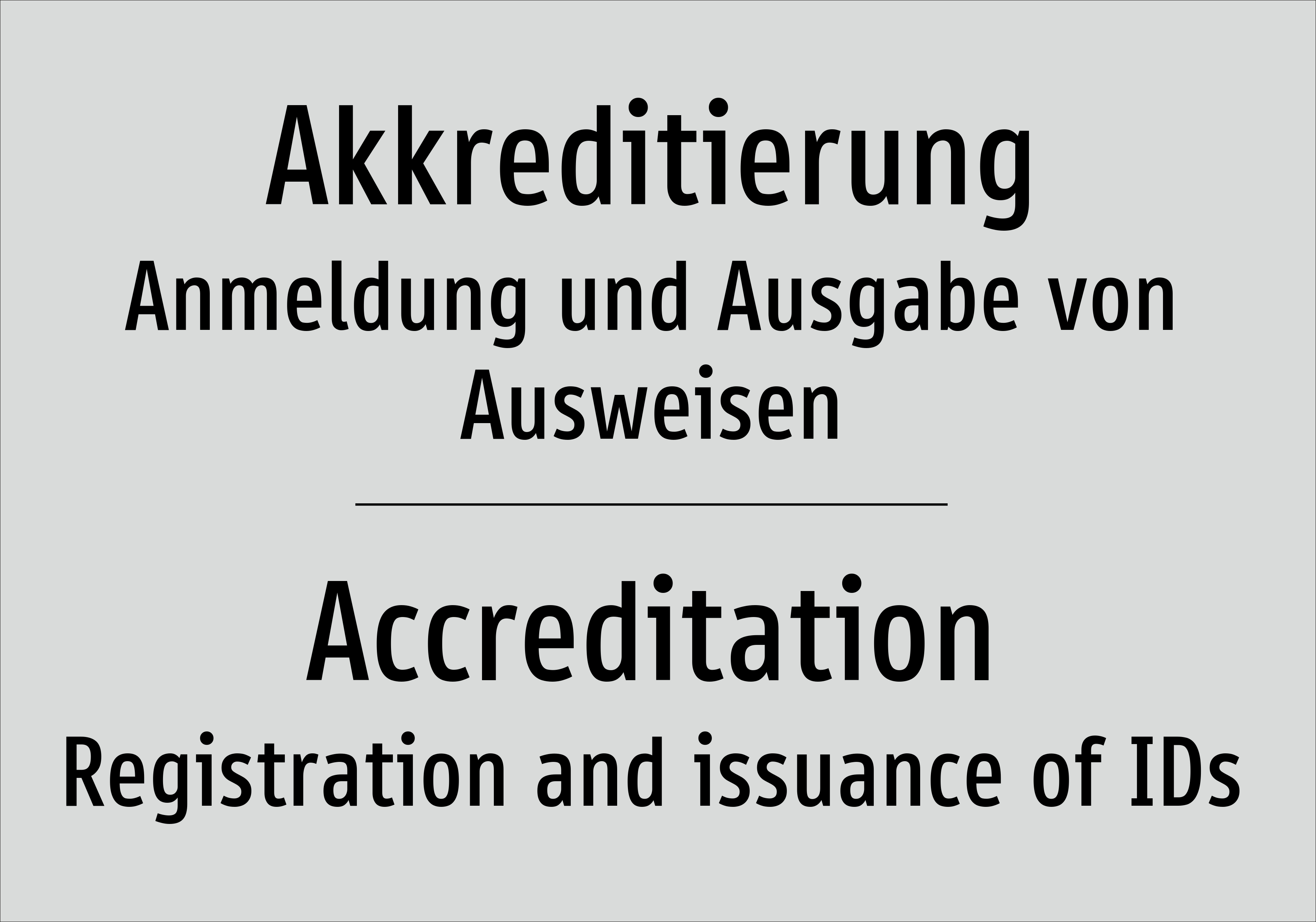 Akkreditierung - Anmeldung und Ausgabe von Ausweisen - Schild - Produktbild 2