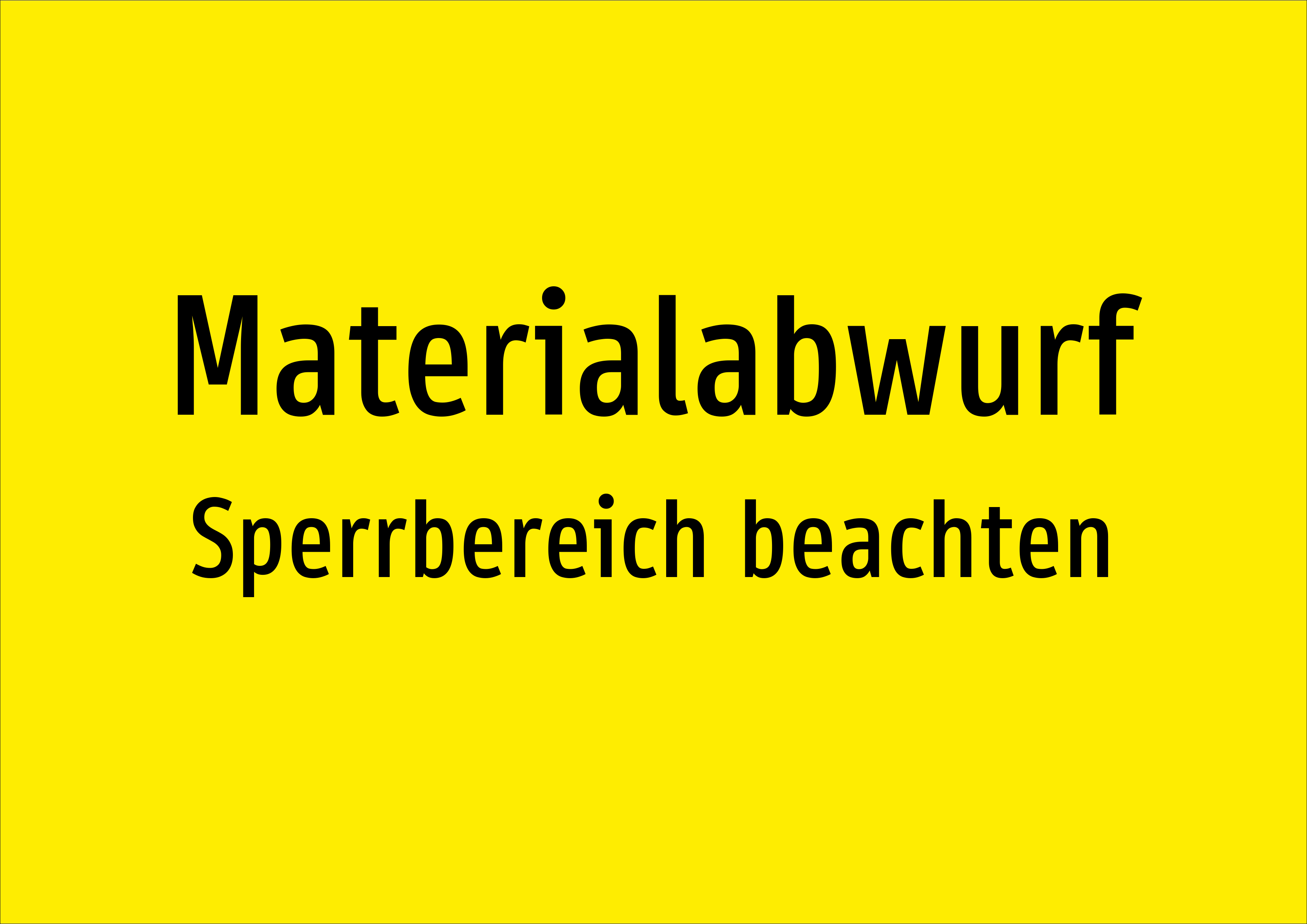 Materialabwurf - Sperrbereich beachten - Schild - Produktbild 2
