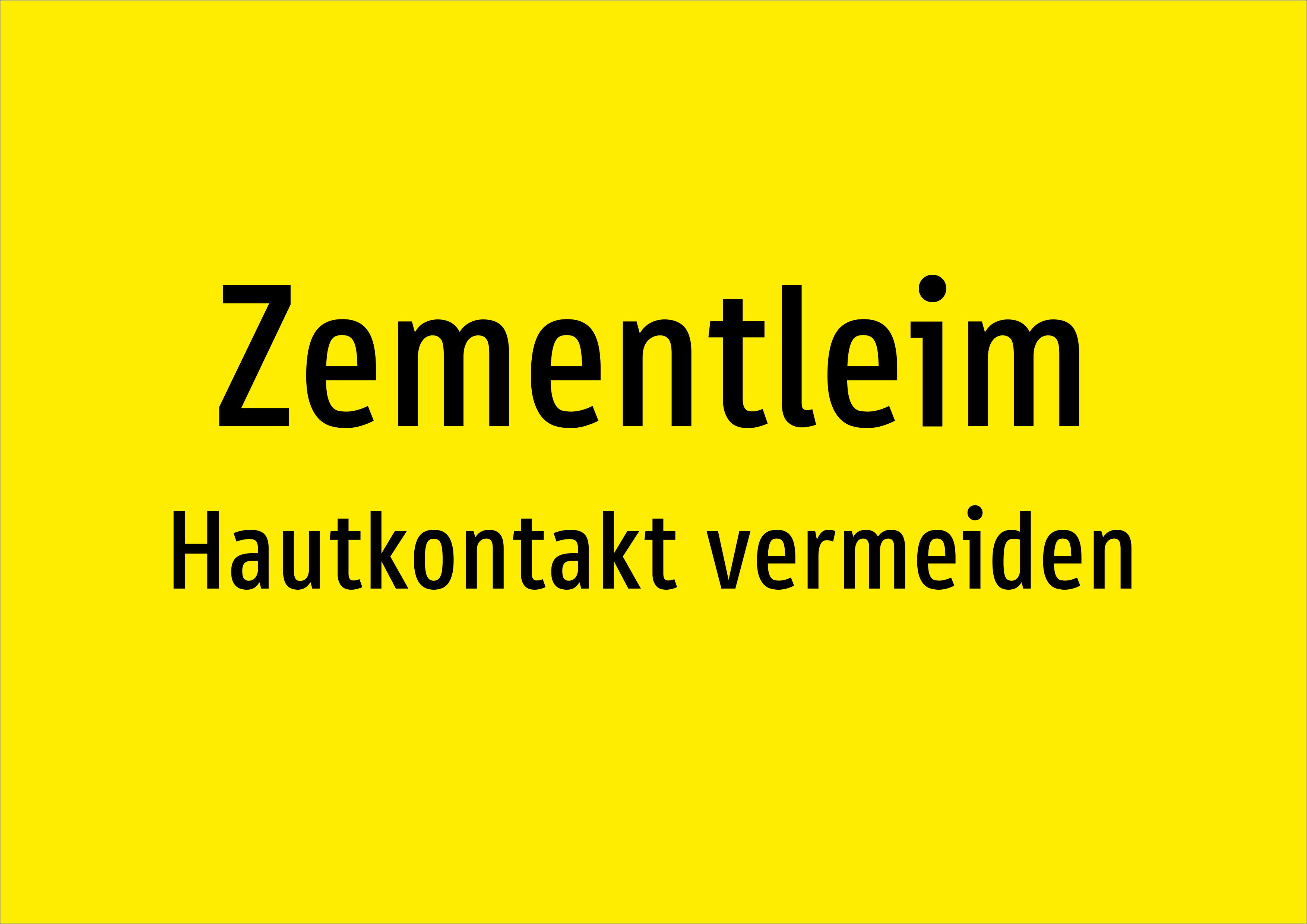 Zementleim - Hautkontakt vermeiden - Schild - Produktbild 2