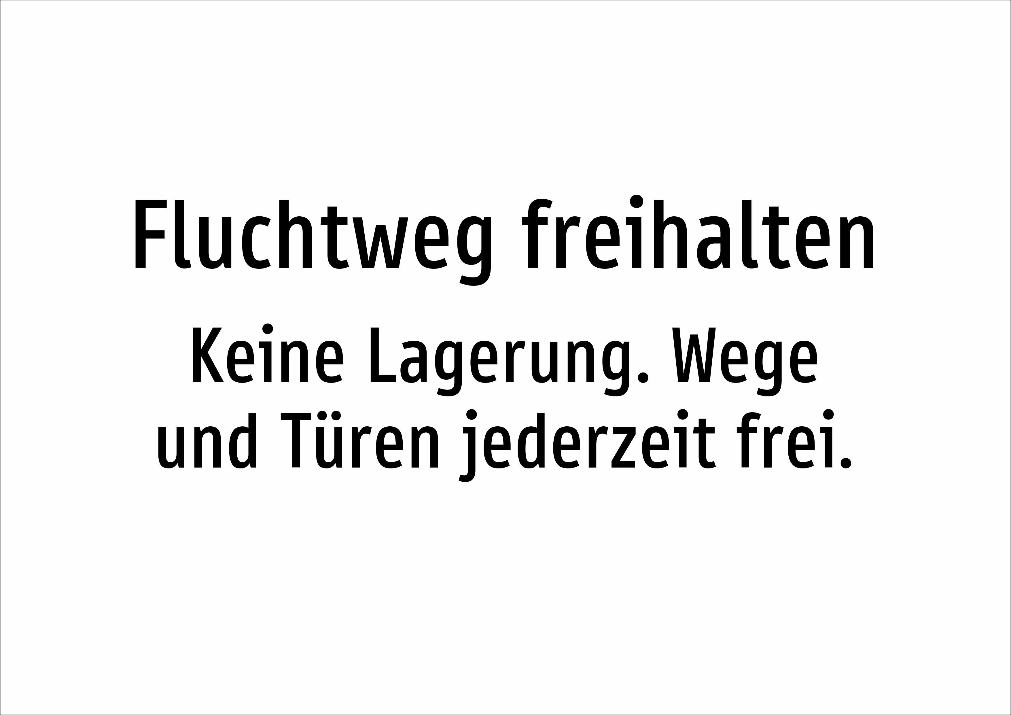 Fluchtweg freihalten - Keine Lagerung. Wege und Türen jederzeit frei. - Schild - Produktbild 2