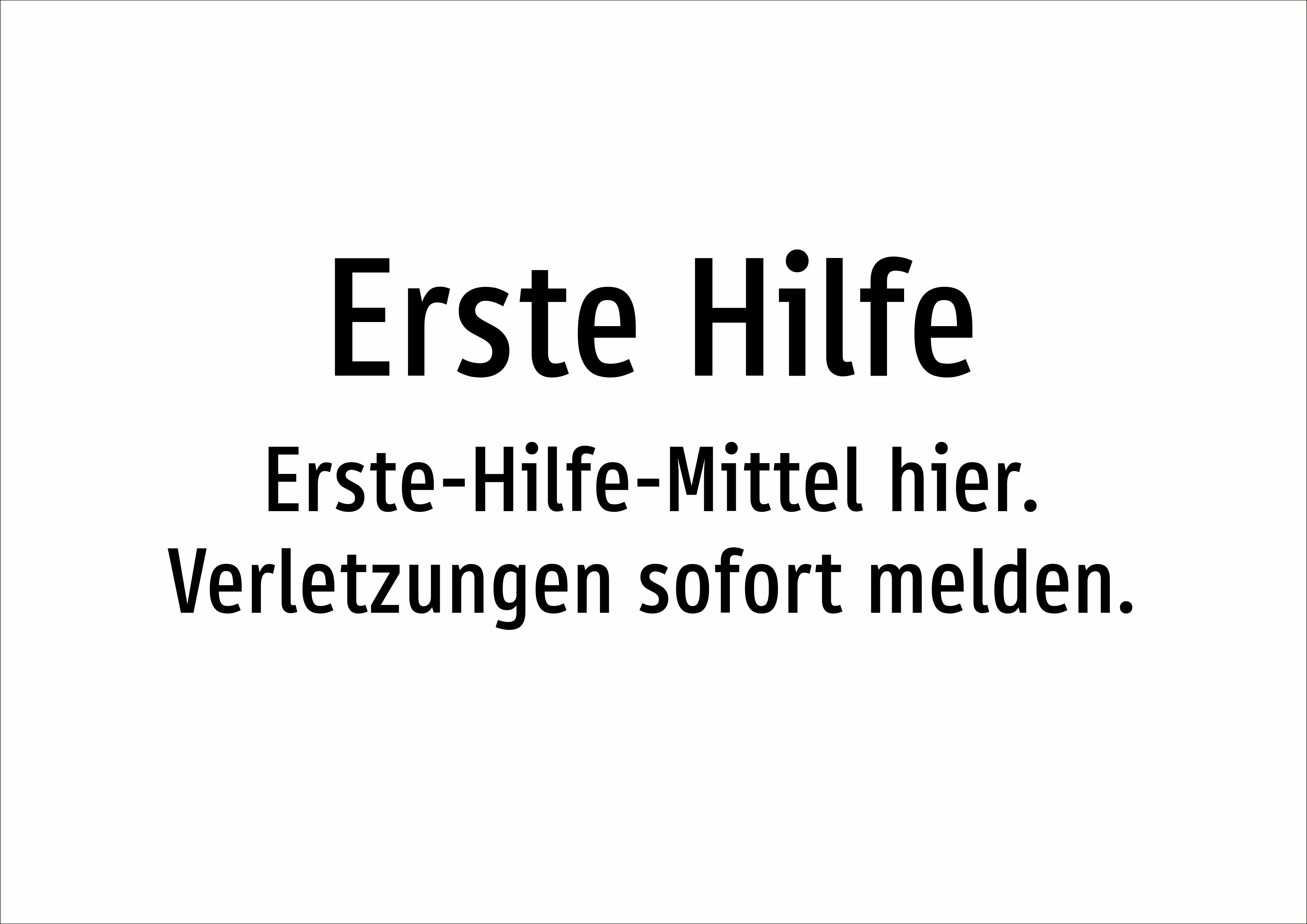 Erste Hilfe - Erste-Hilfe-Mittel hier. Verletzungen sofort melden. - Schild - Produktbild 2