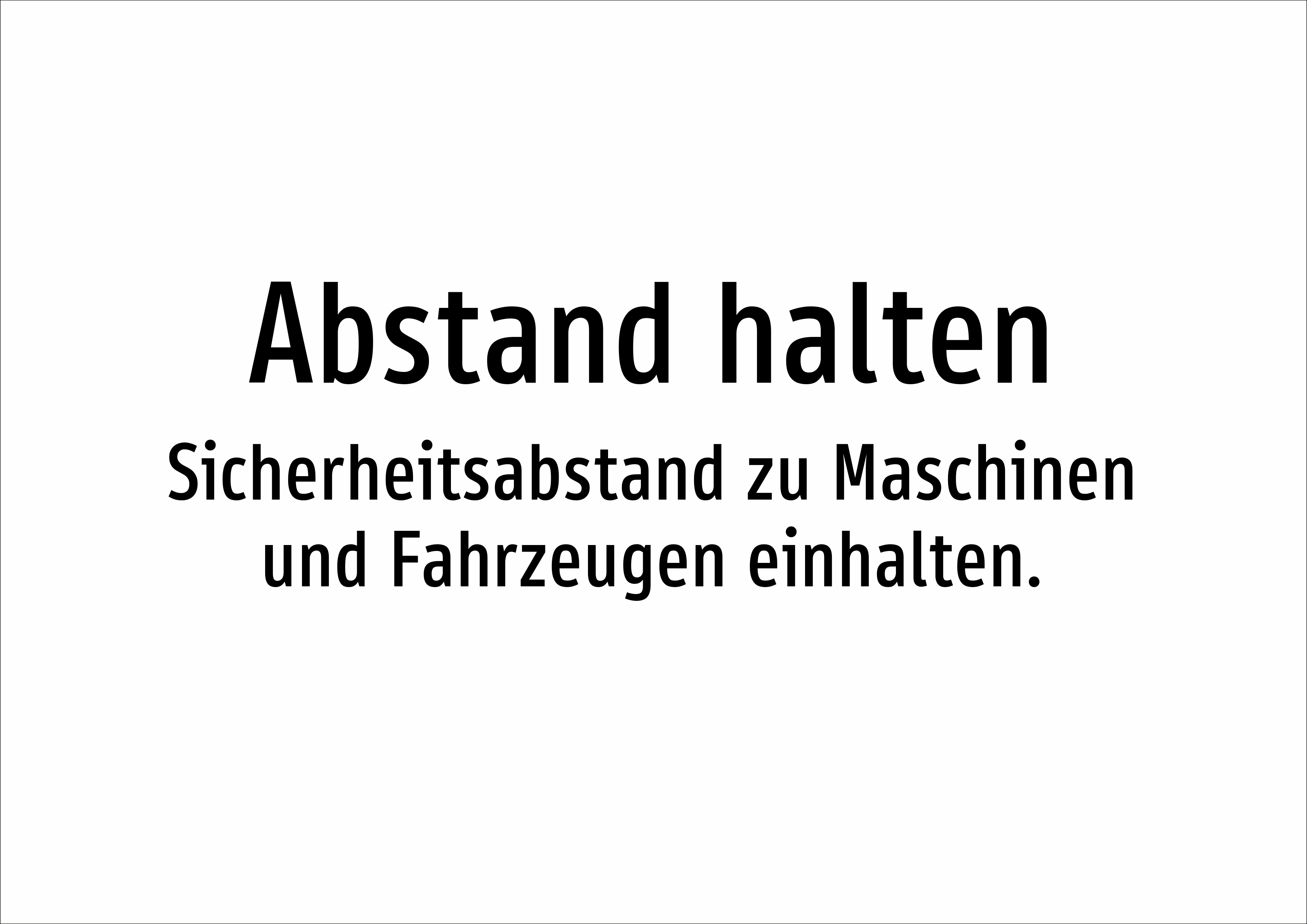 Abstand halten - Sicherheitsabstand zu Maschinen und Fahrzeugen einhalten. - Schild - Produktbild 2