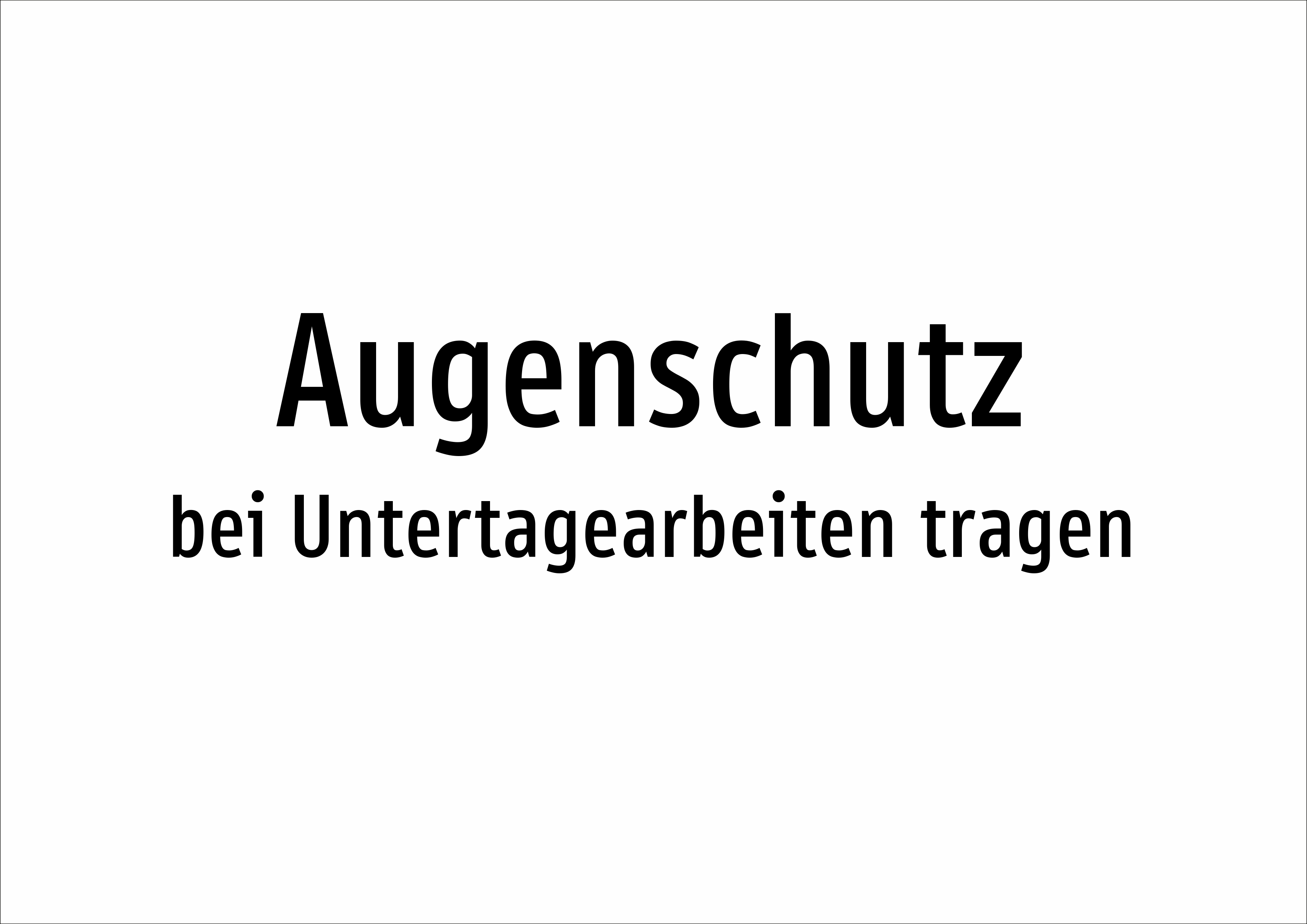 Augenschutz - bei Untertagearbeiten tragen - Schild - Produktbild 2