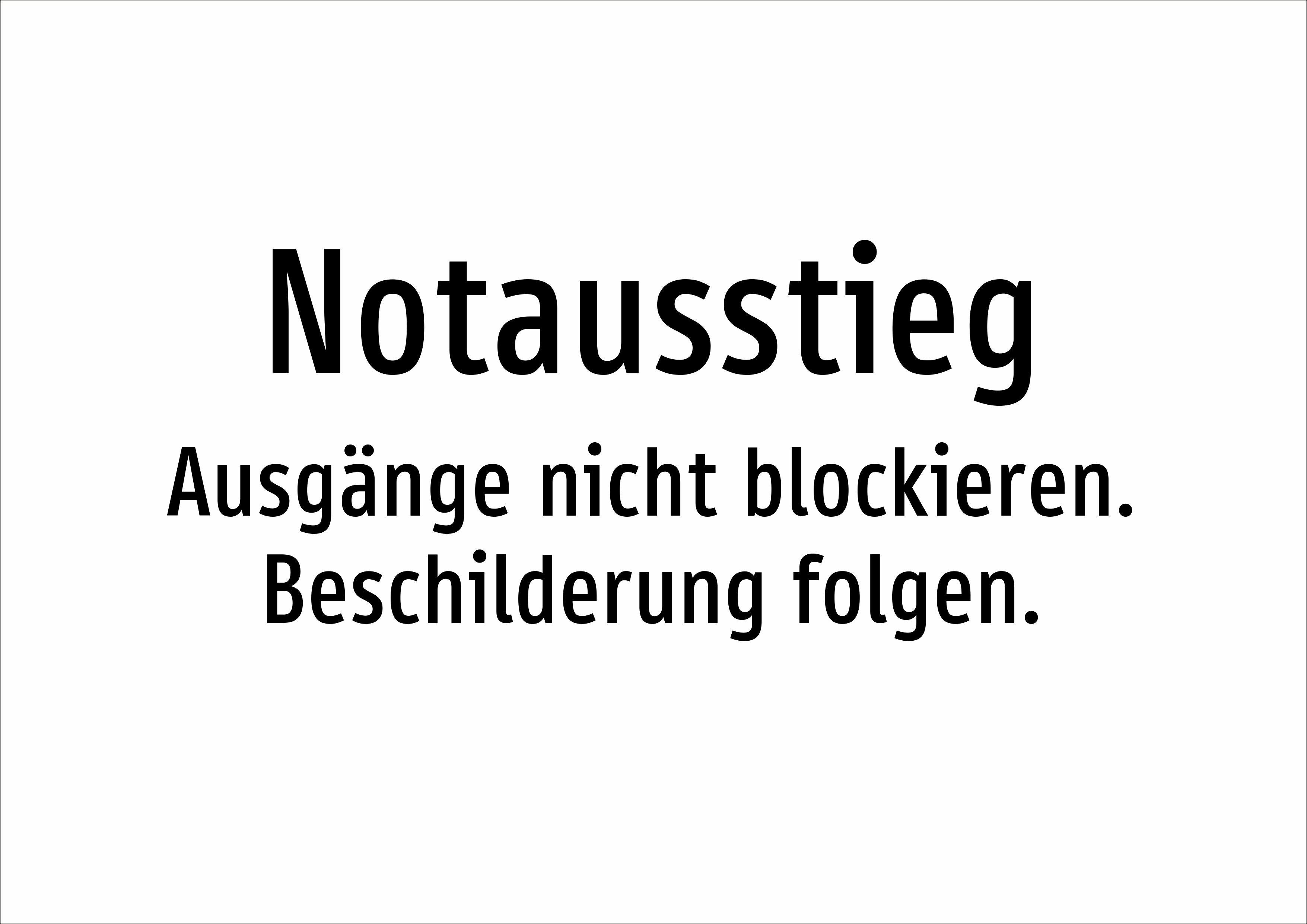 Notausstieg - Ausgänge nicht blockieren. Beschilderung folgen. - Schild - Produktbild 2