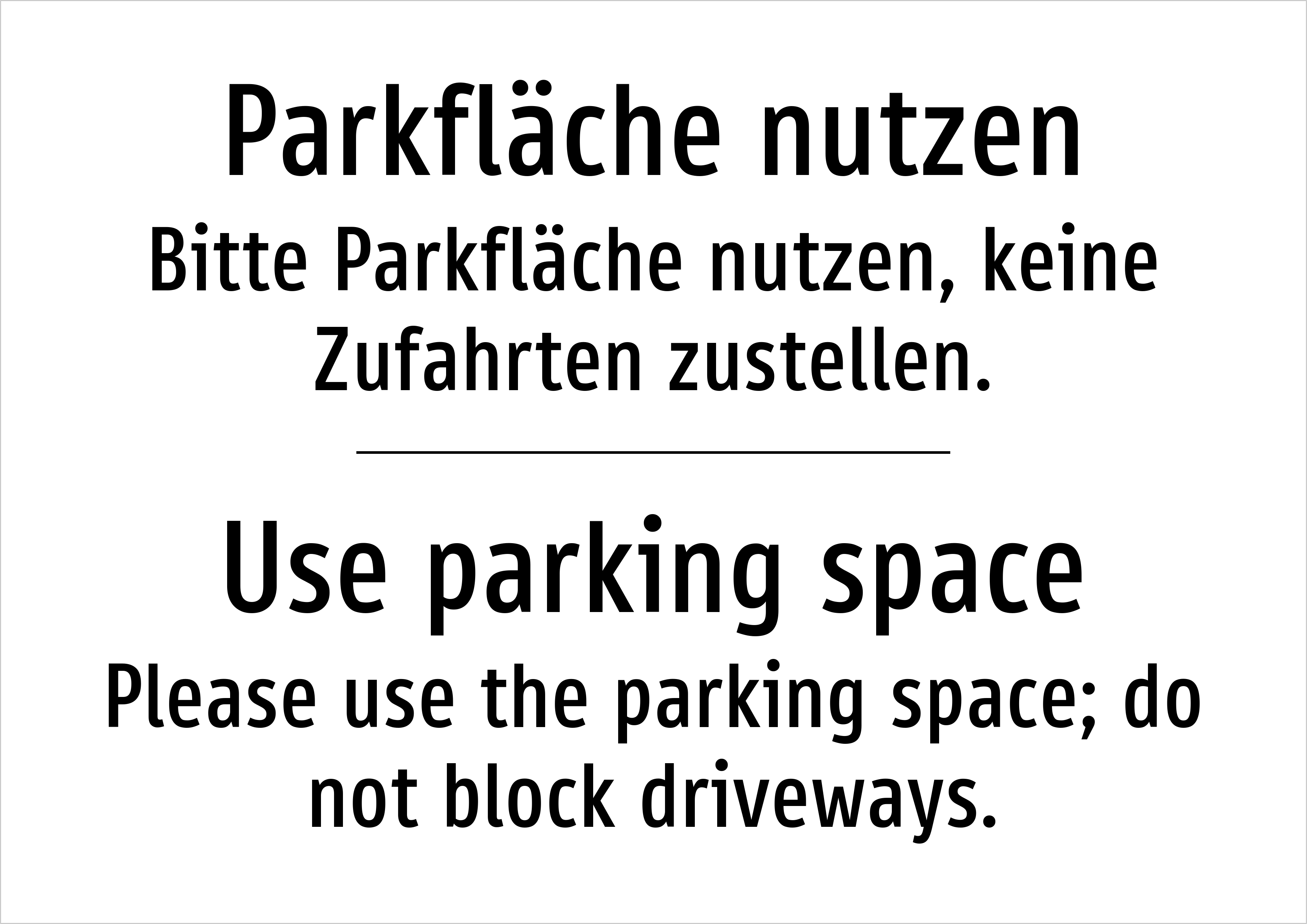 Parkfläche nutzen - Bitte Parkfläche nutzen, keine Zufahrten zustellen. - Schild - Produktbild 2
