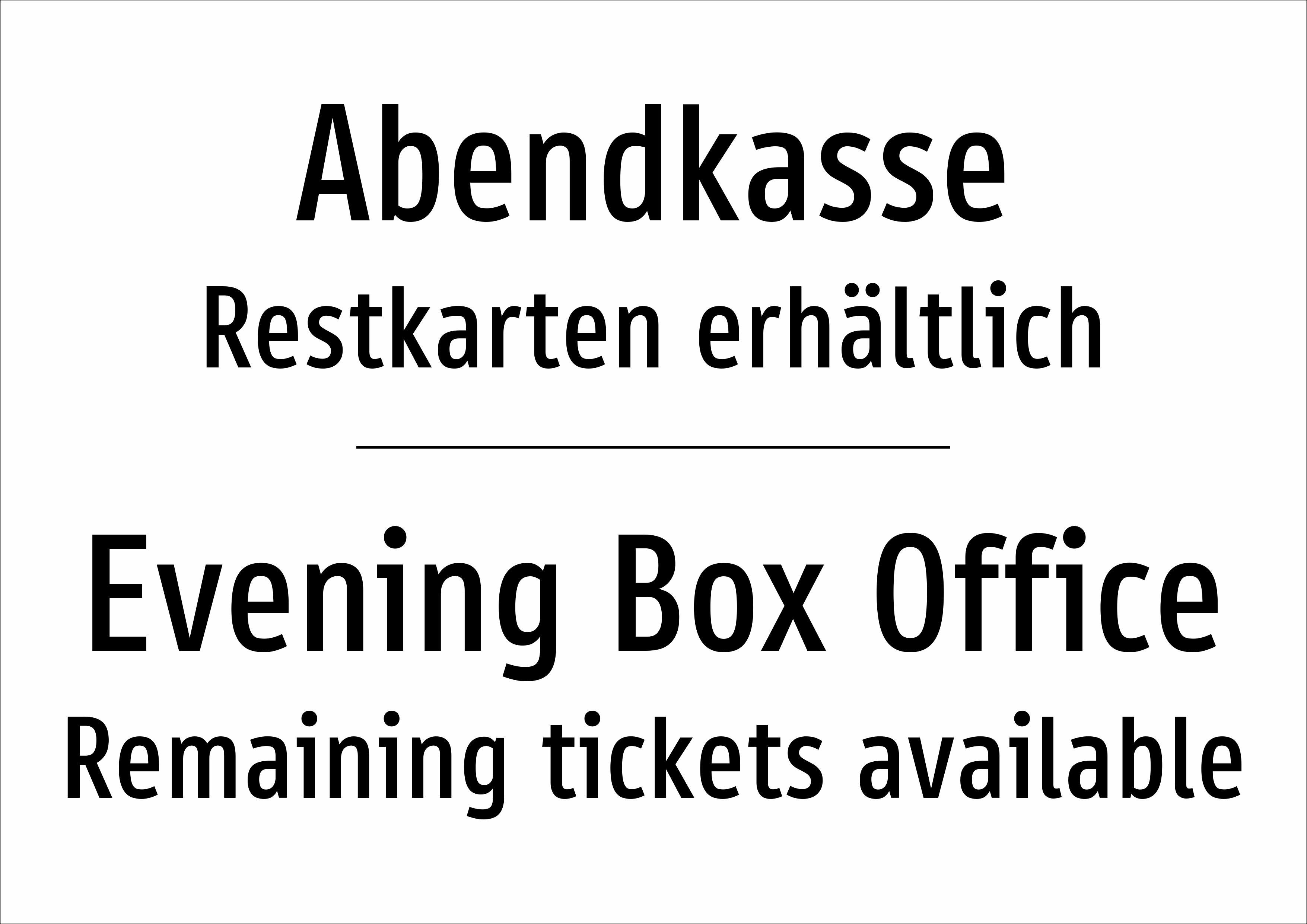 Abendkasse - Restkarten erhältlich - Schild - Produktbild 2