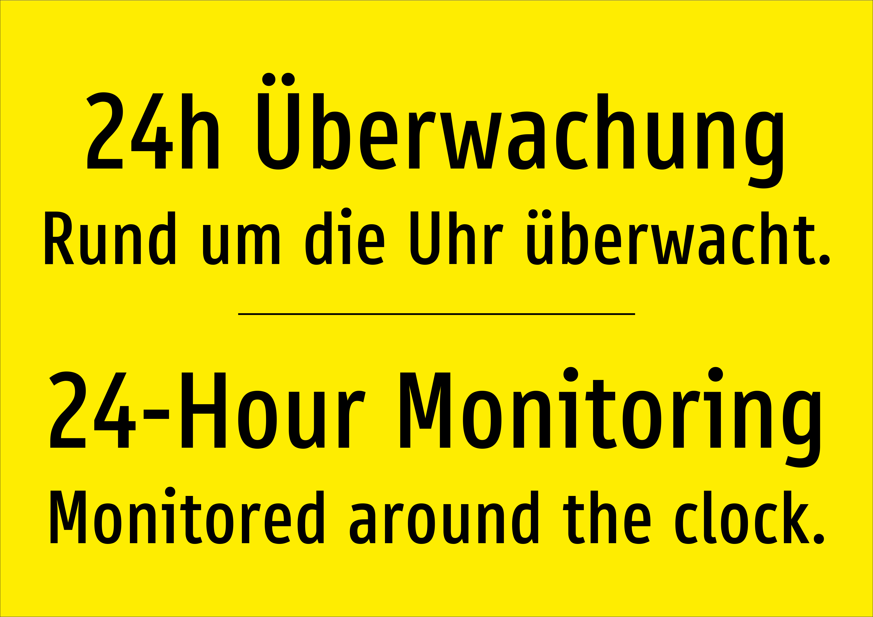 24h Überwachung - Rund um die Uhr überwacht. - Schild - Produktbild 2