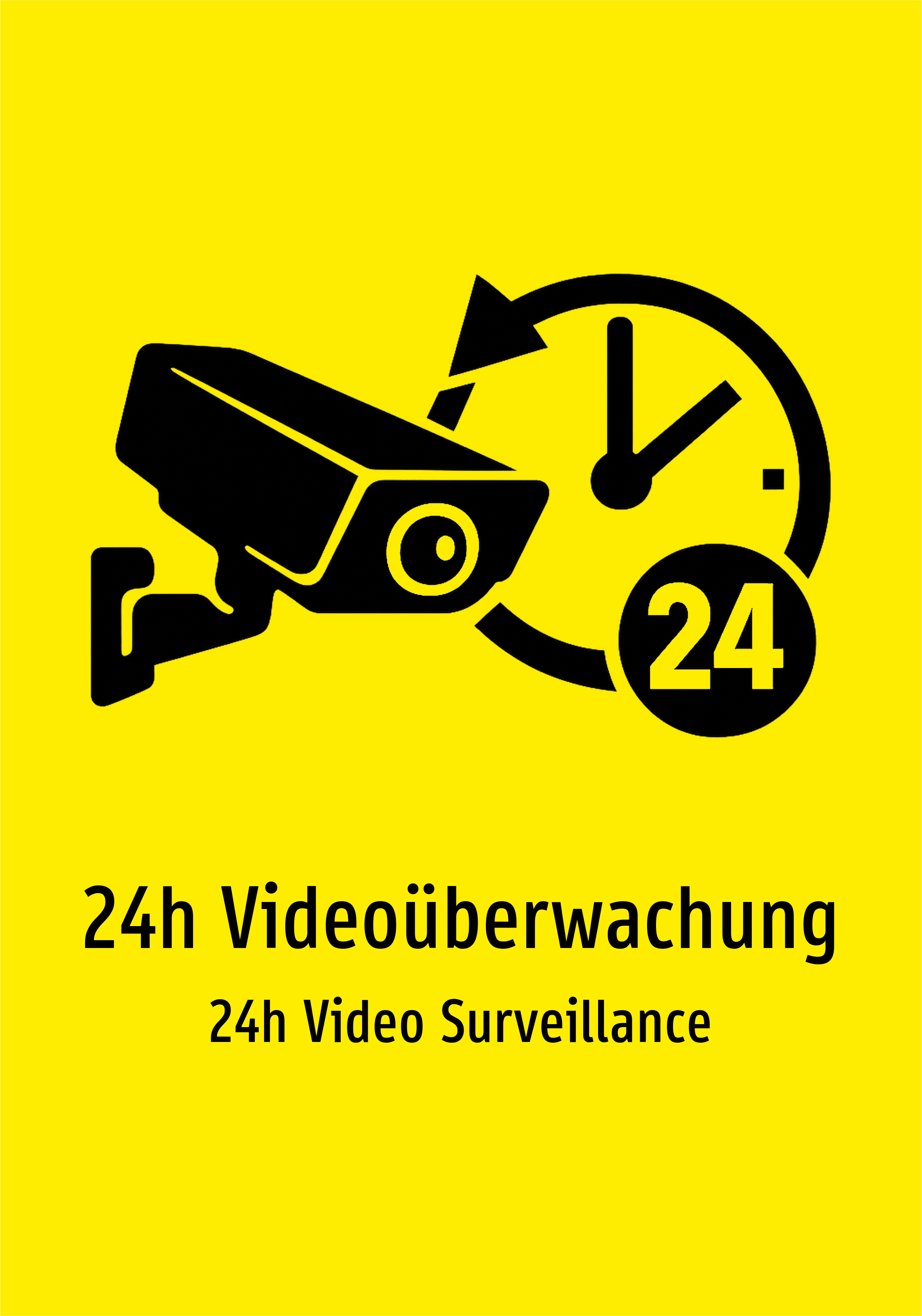 24h Videoüberwachung - Schild