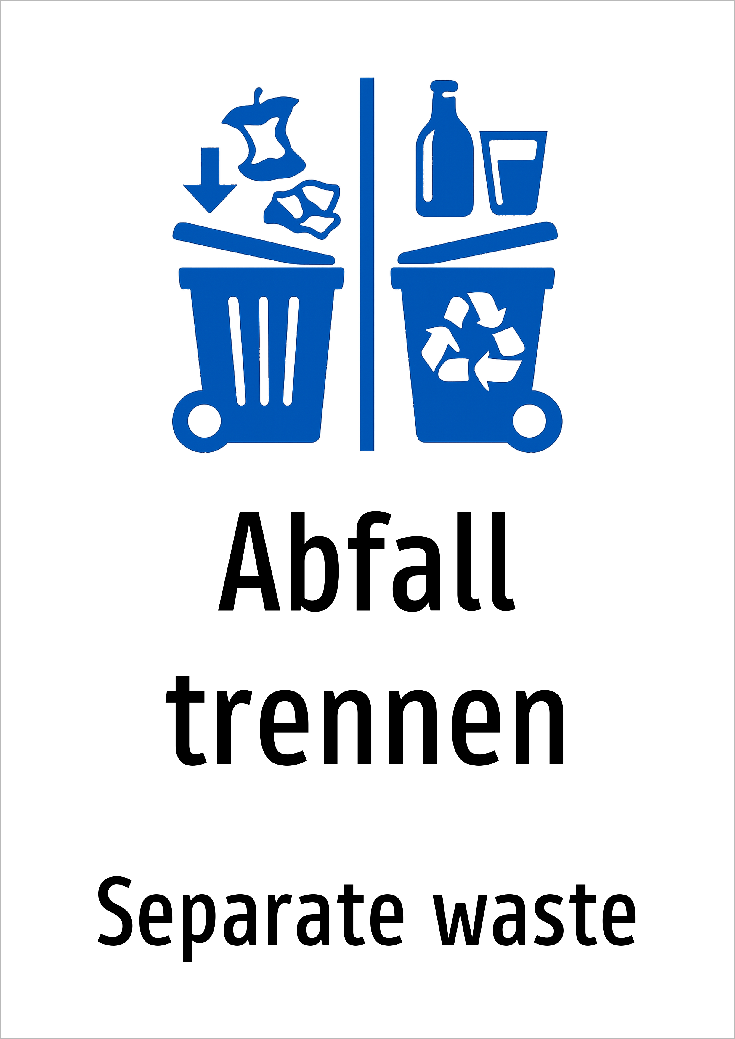 Abfall trennen - Schild