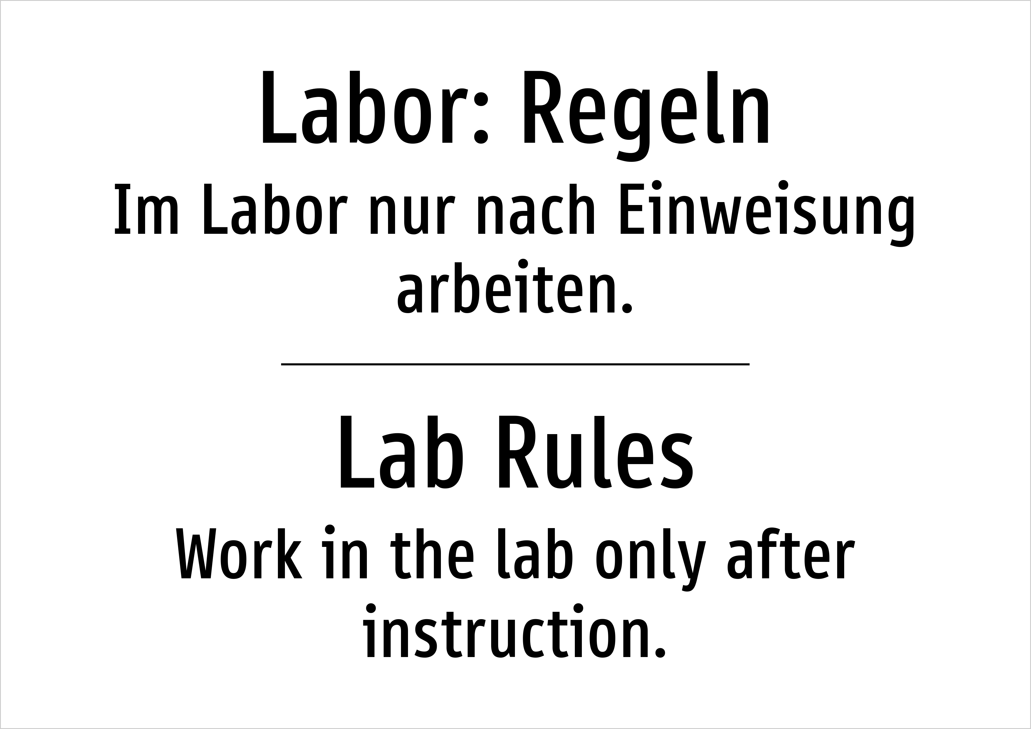 Labor: Regeln - Im Labor nur nach Einweisung arbeiten. - Schild - Produktbild 2