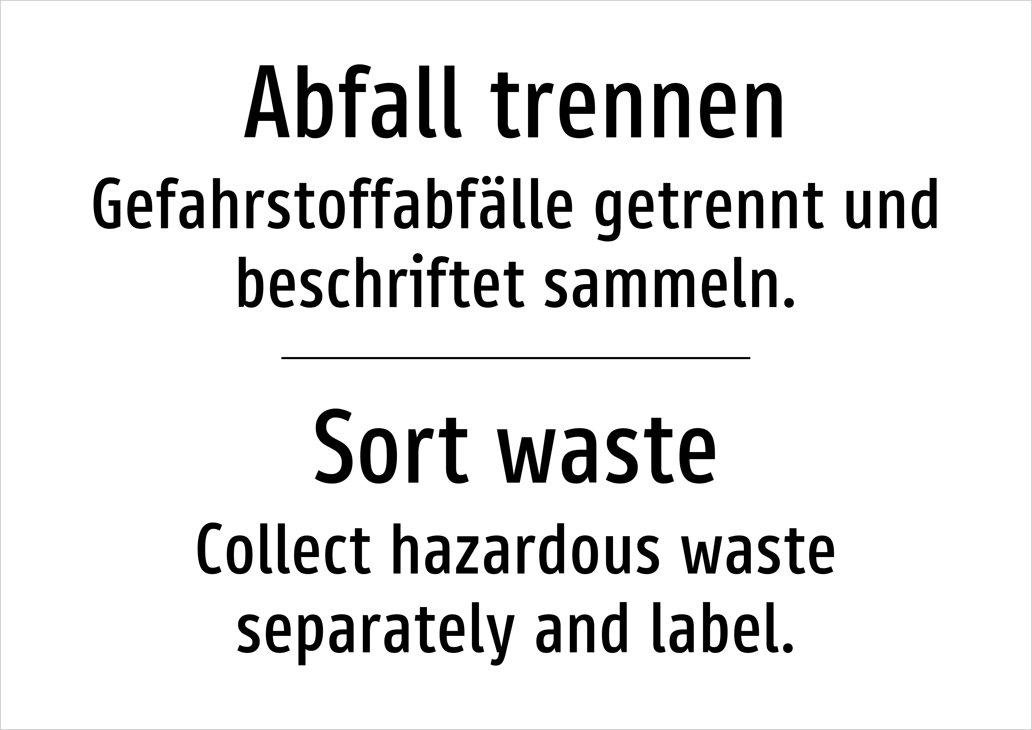 Abfall trennen - Gefahrstoffabfälle getrennt und beschriftet sammeln. - Schild - Produktbild 2
