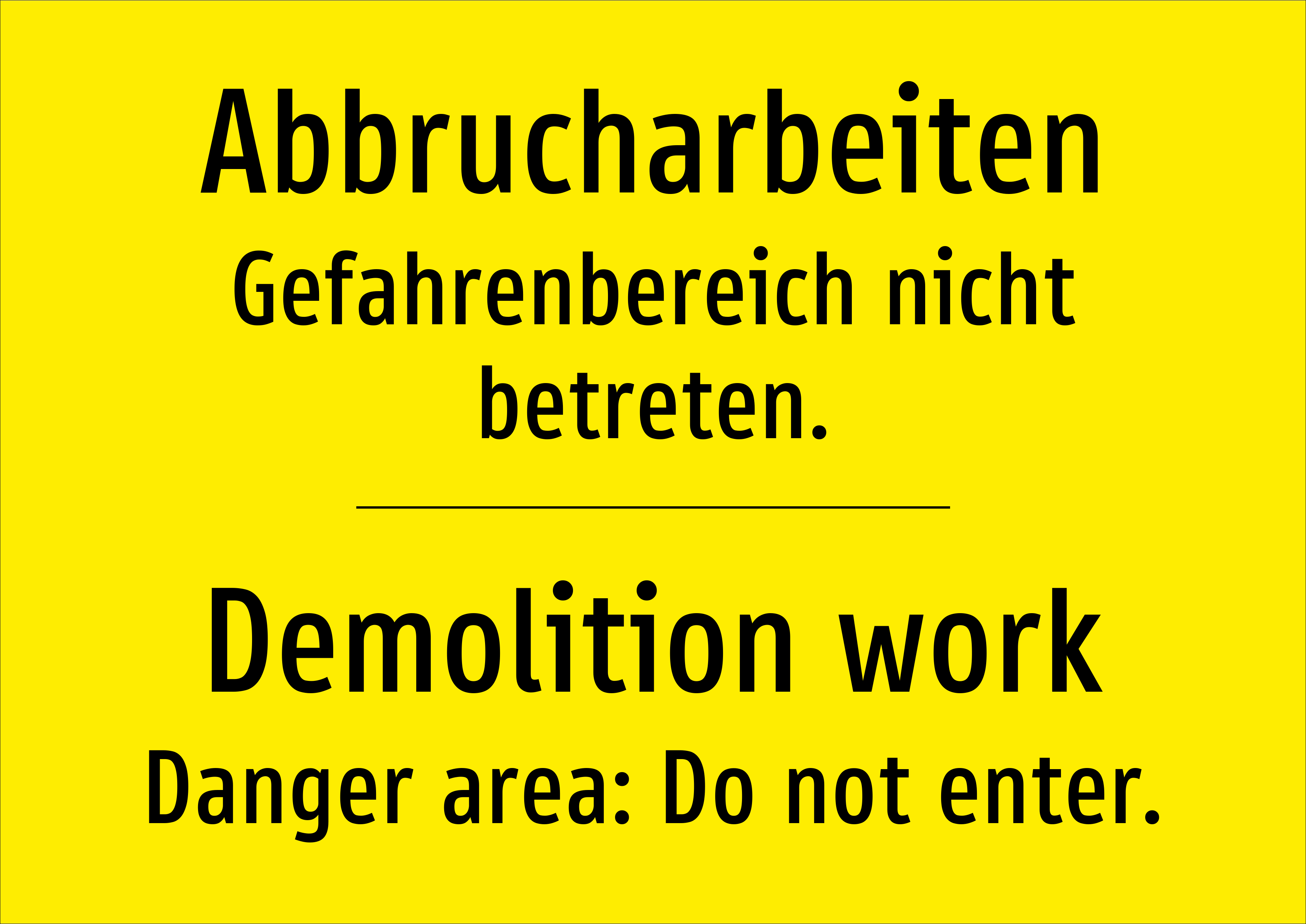 Abbrucharbeiten - Gefahrenbereich nicht betreten. - Schild - Produktbild 2