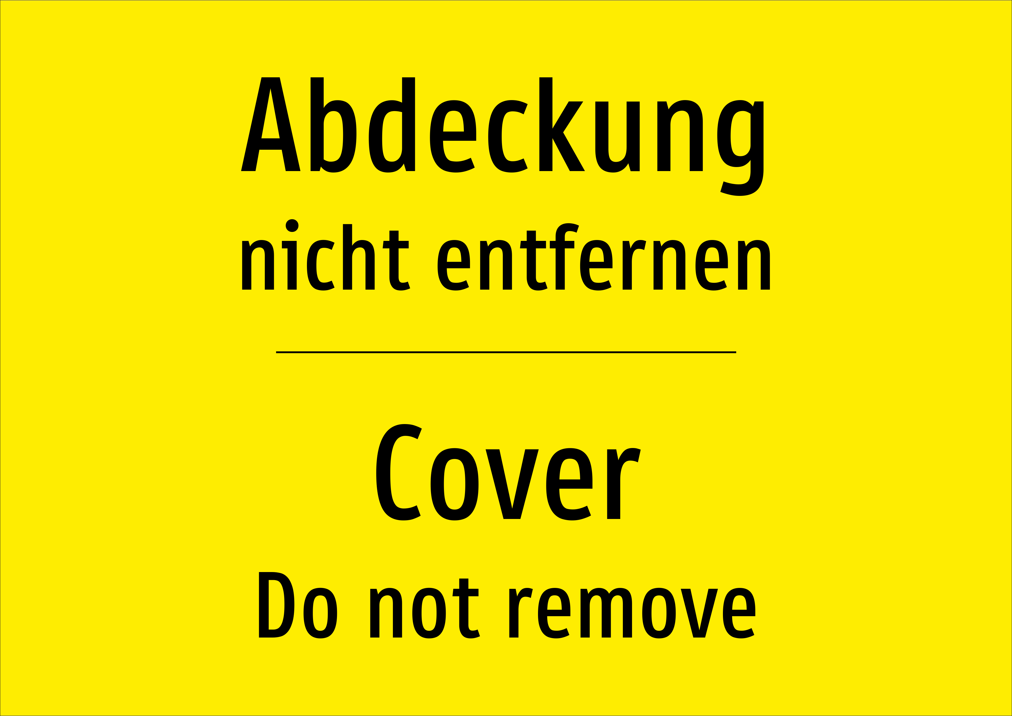 Abdeckung - nicht entfernen - Schild - Produktbild 2