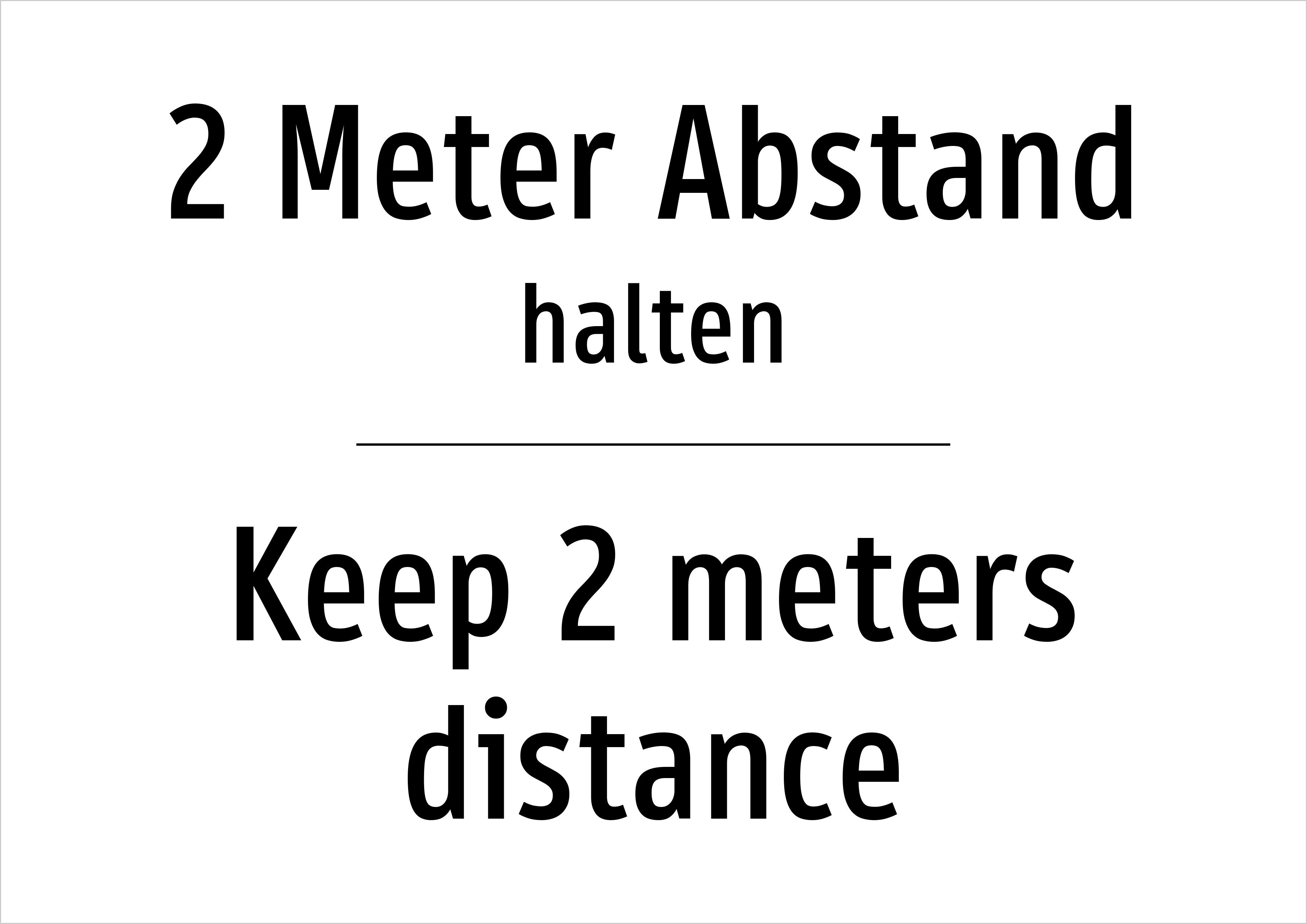 2 Meter Abstand - halten - Schild - Produktbild 2
