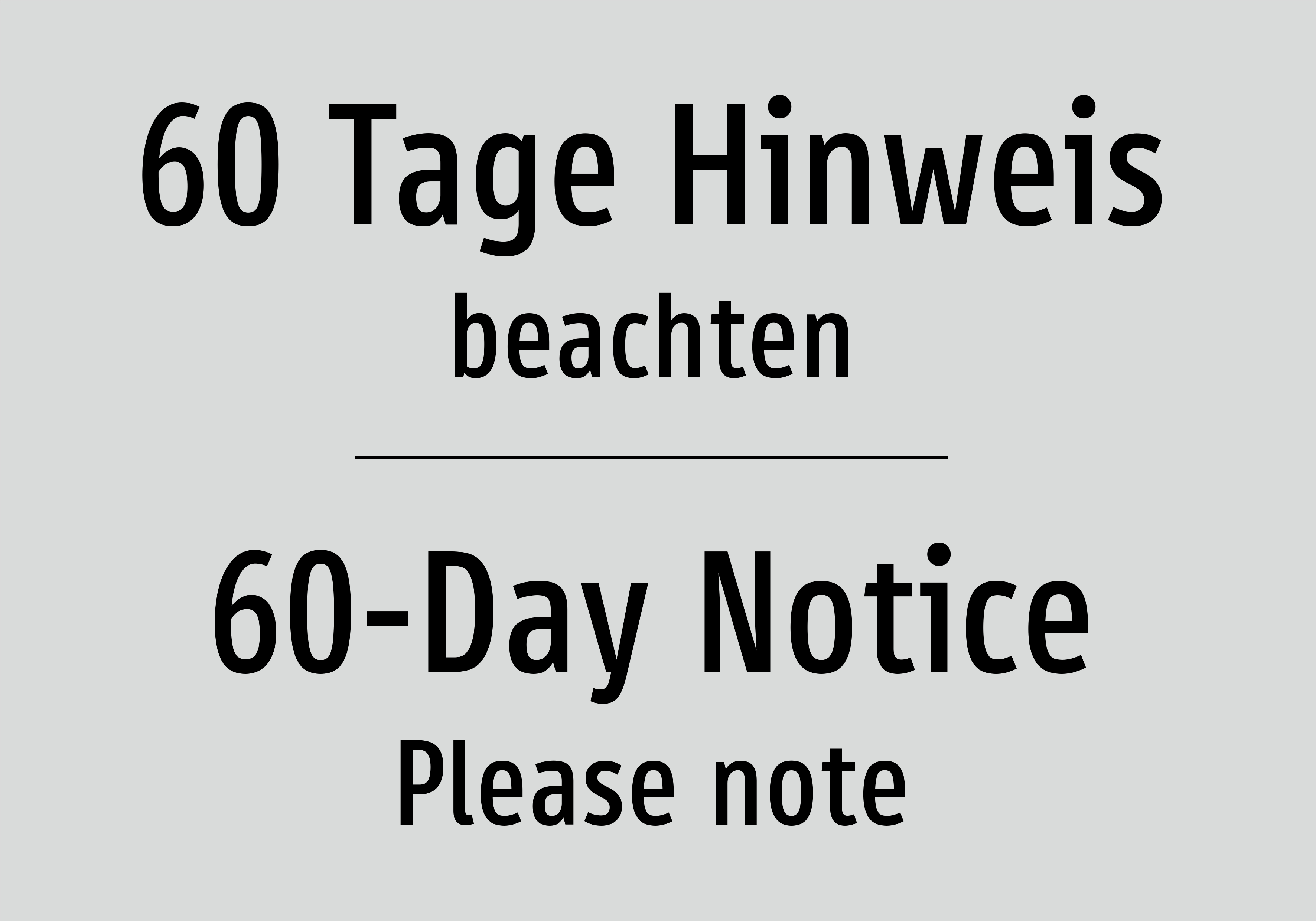 60 Tage Hinweis - beachten - Schild - Produktbild 2