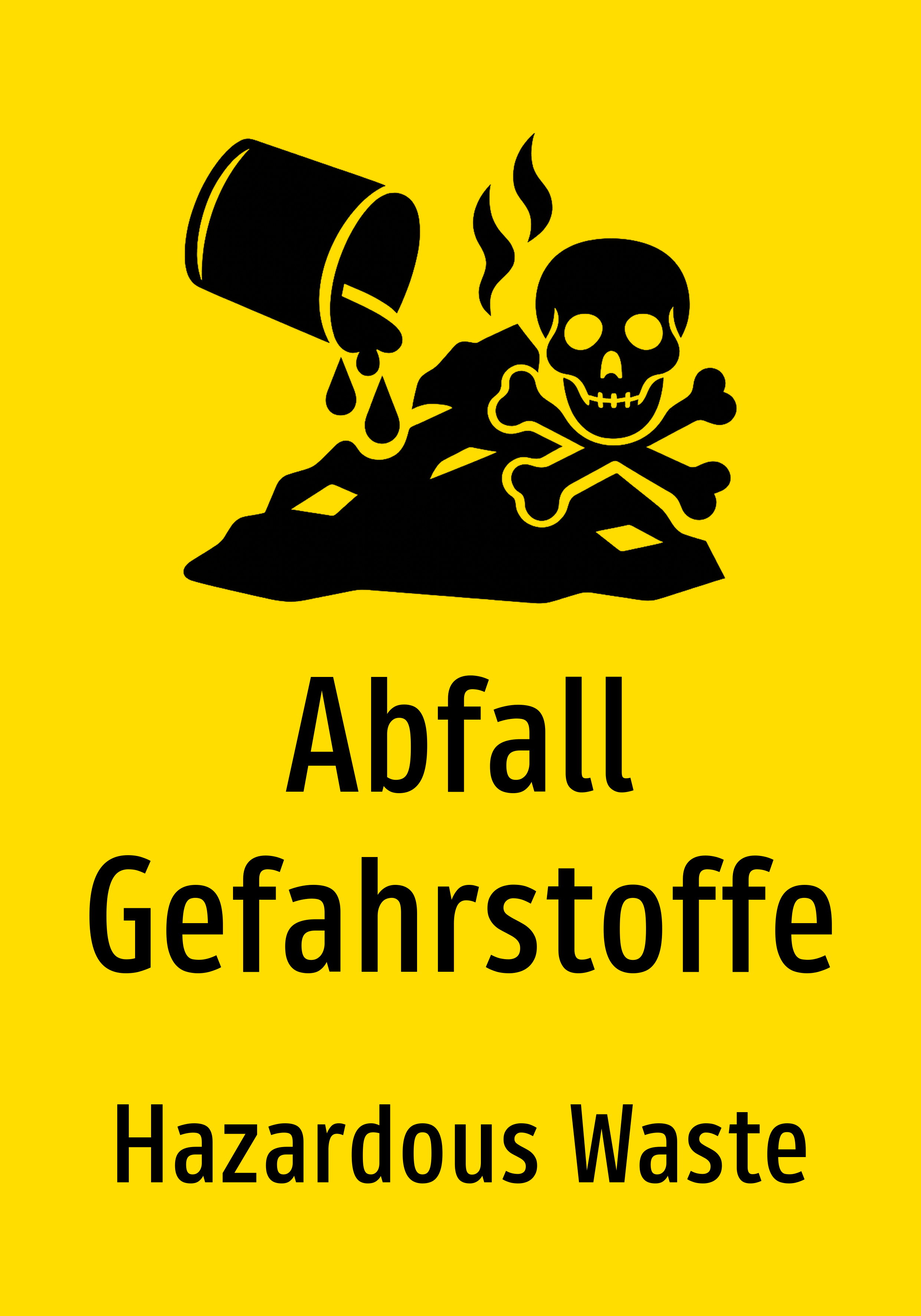 Abfall Gefahrstoffe - Schild