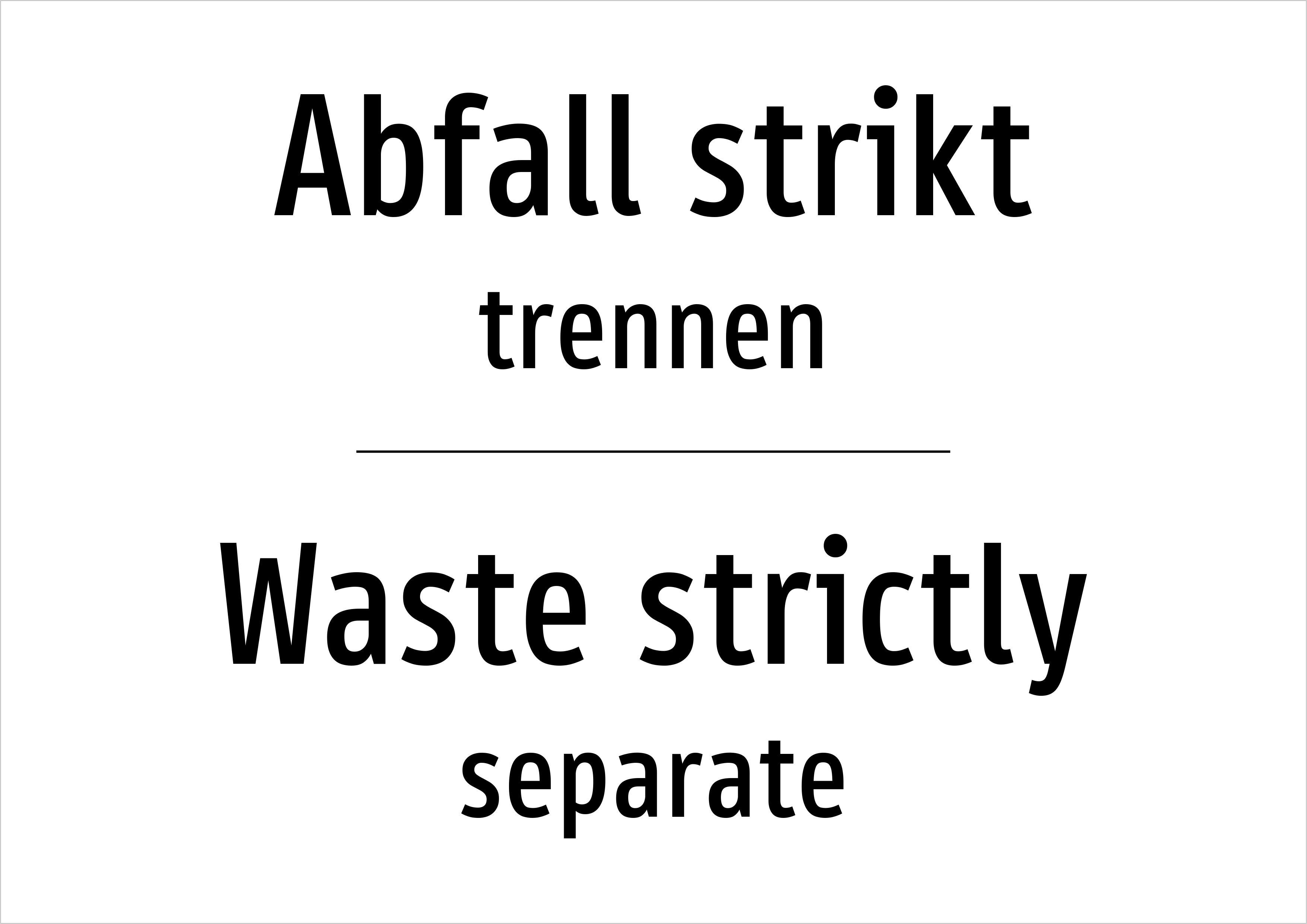 Abfall strikt - trennen - Schild - Produktbild 2