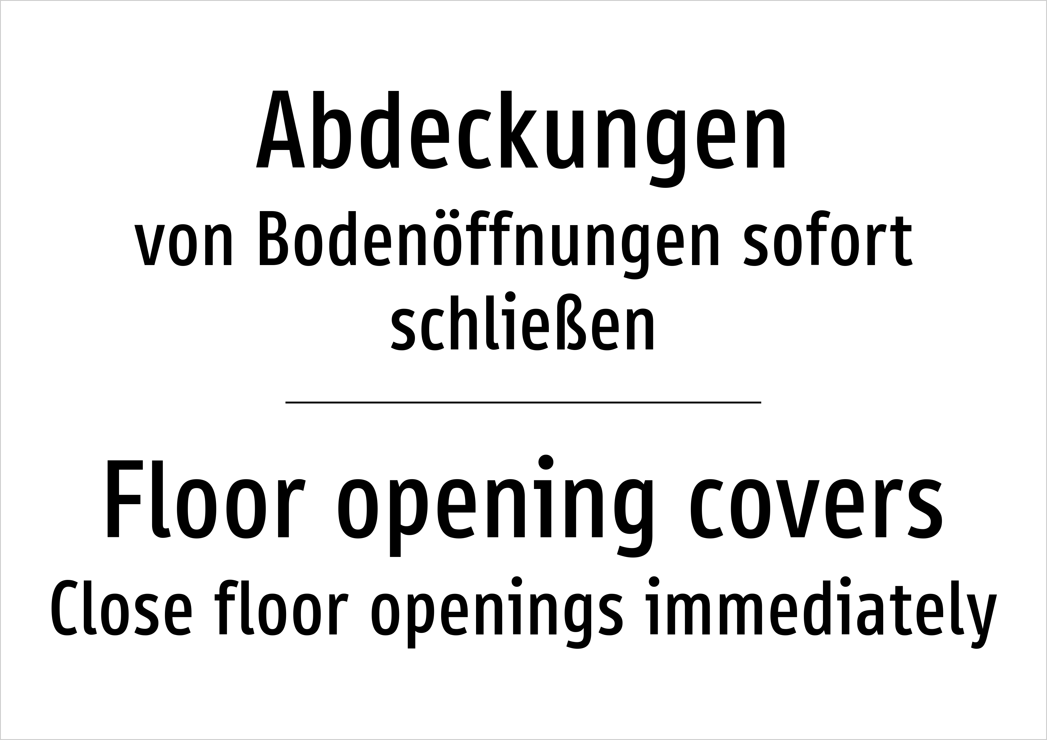 Abdeckungen - von Bodenöffnungen sofort schließen - Schild - Produktbild 2
