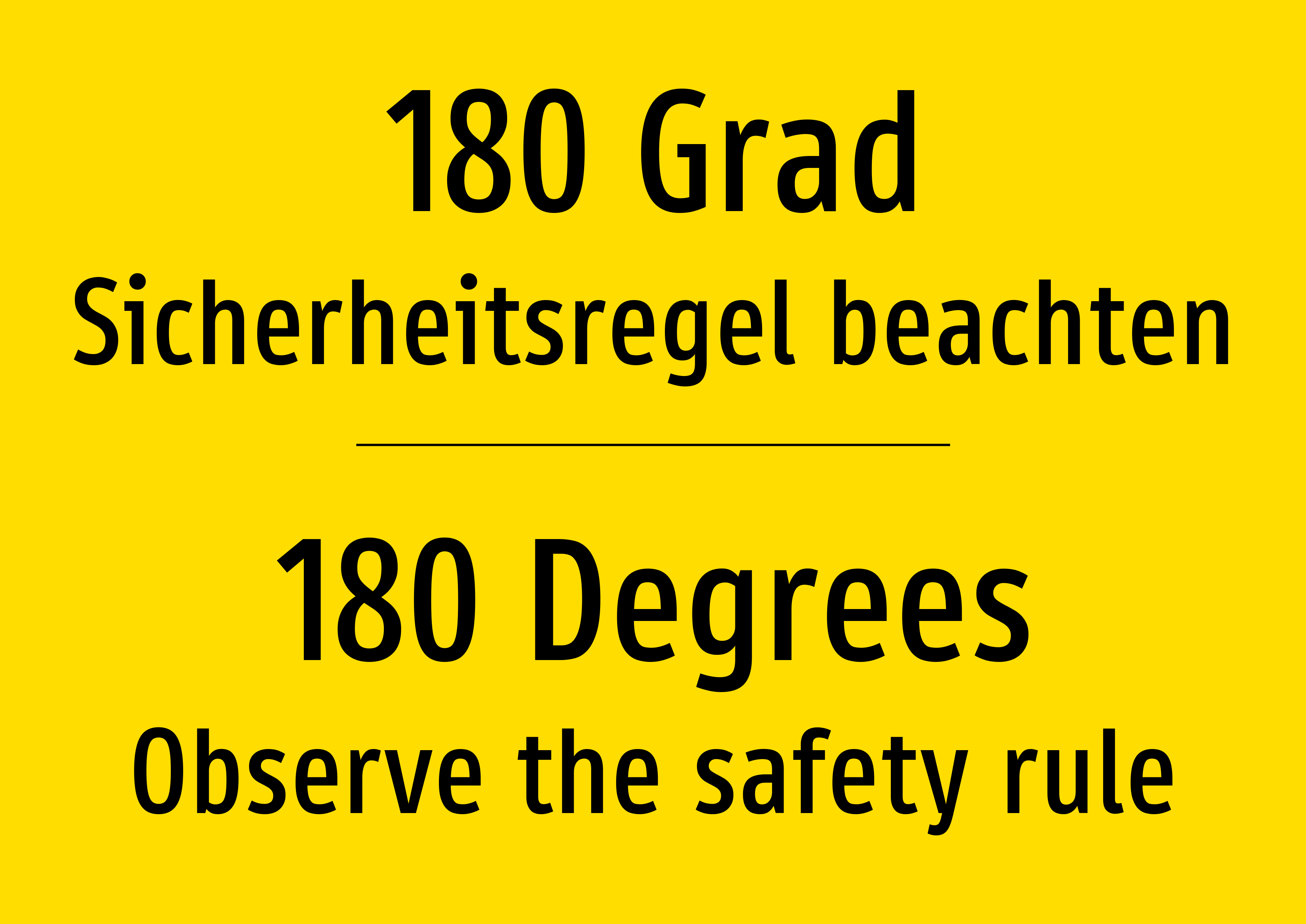 180 Grad - Sicherheitsregel beachten - Schild - Produktbild 2
