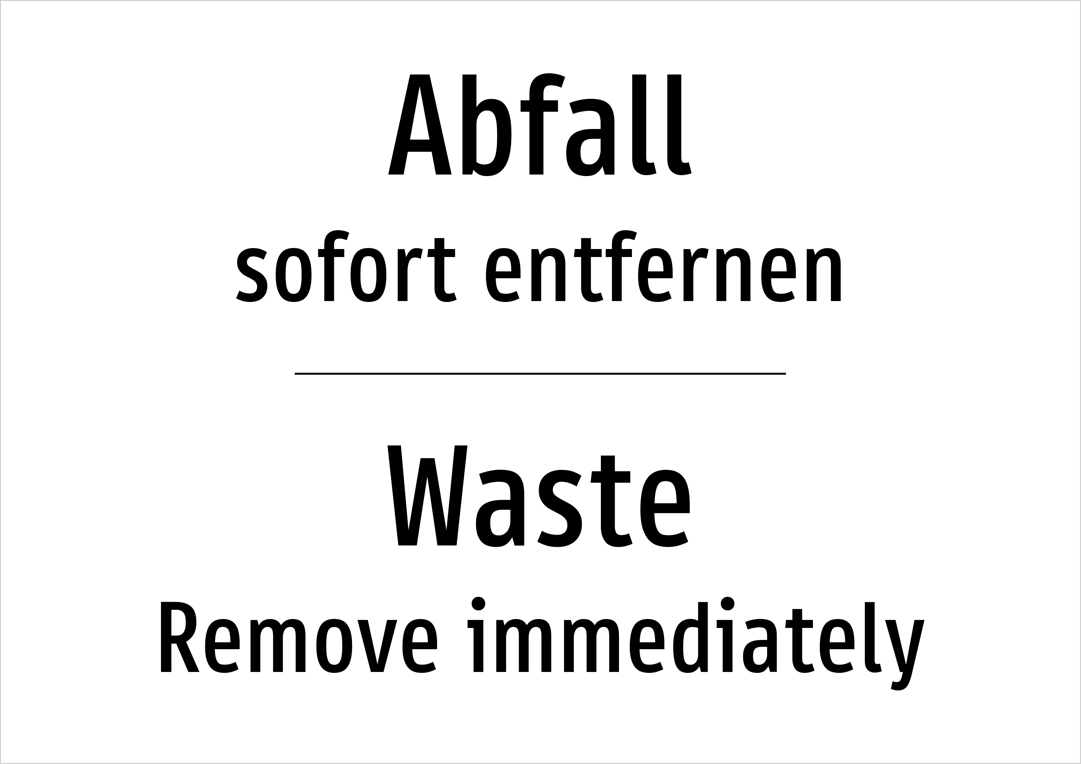 Abfall - sofort entfernen - Schild - Produktbild 2