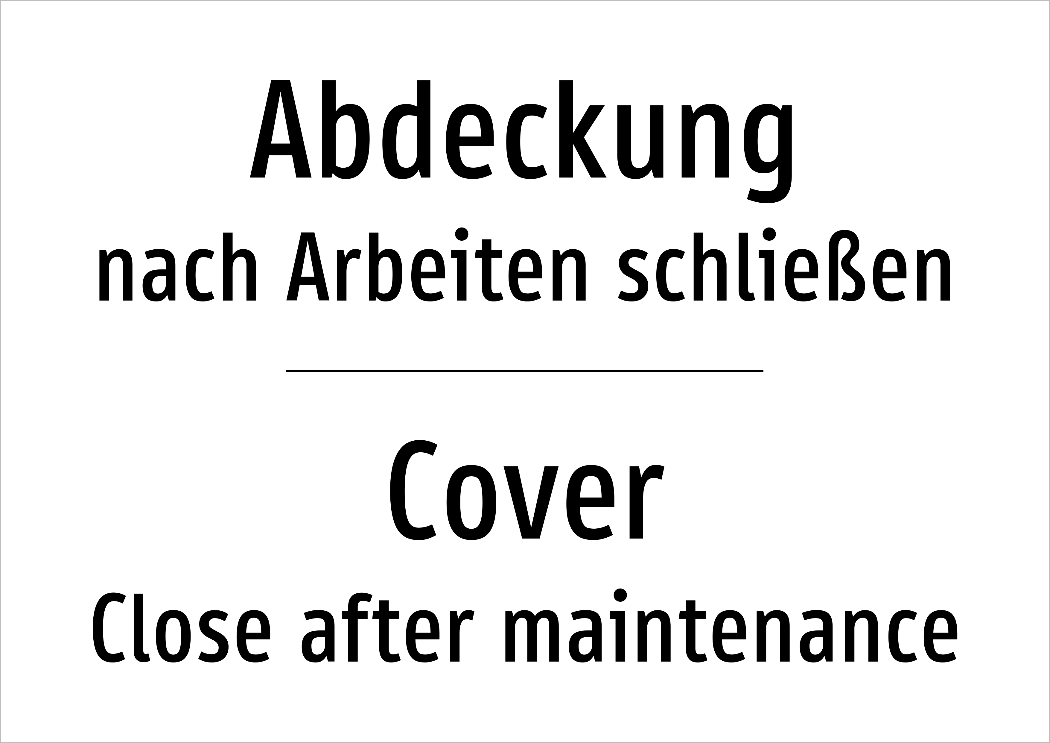 Abdeckung - nach Arbeiten schließen - Schild - Produktbild 2